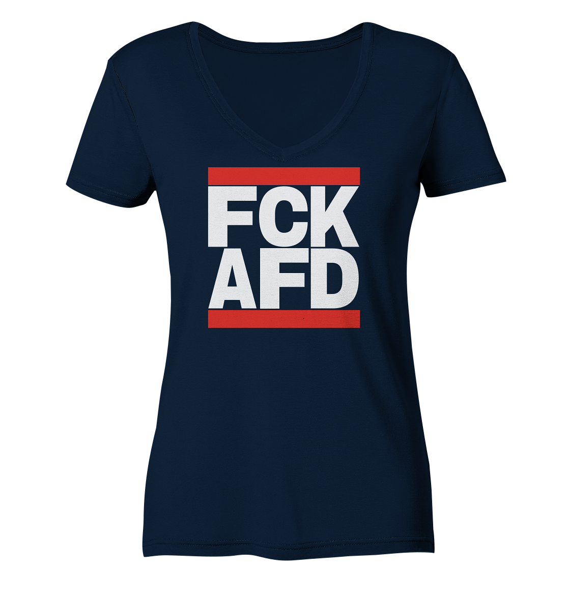 FCK AFD (weiße Schrift) - Ladies V-Neck Shirt
