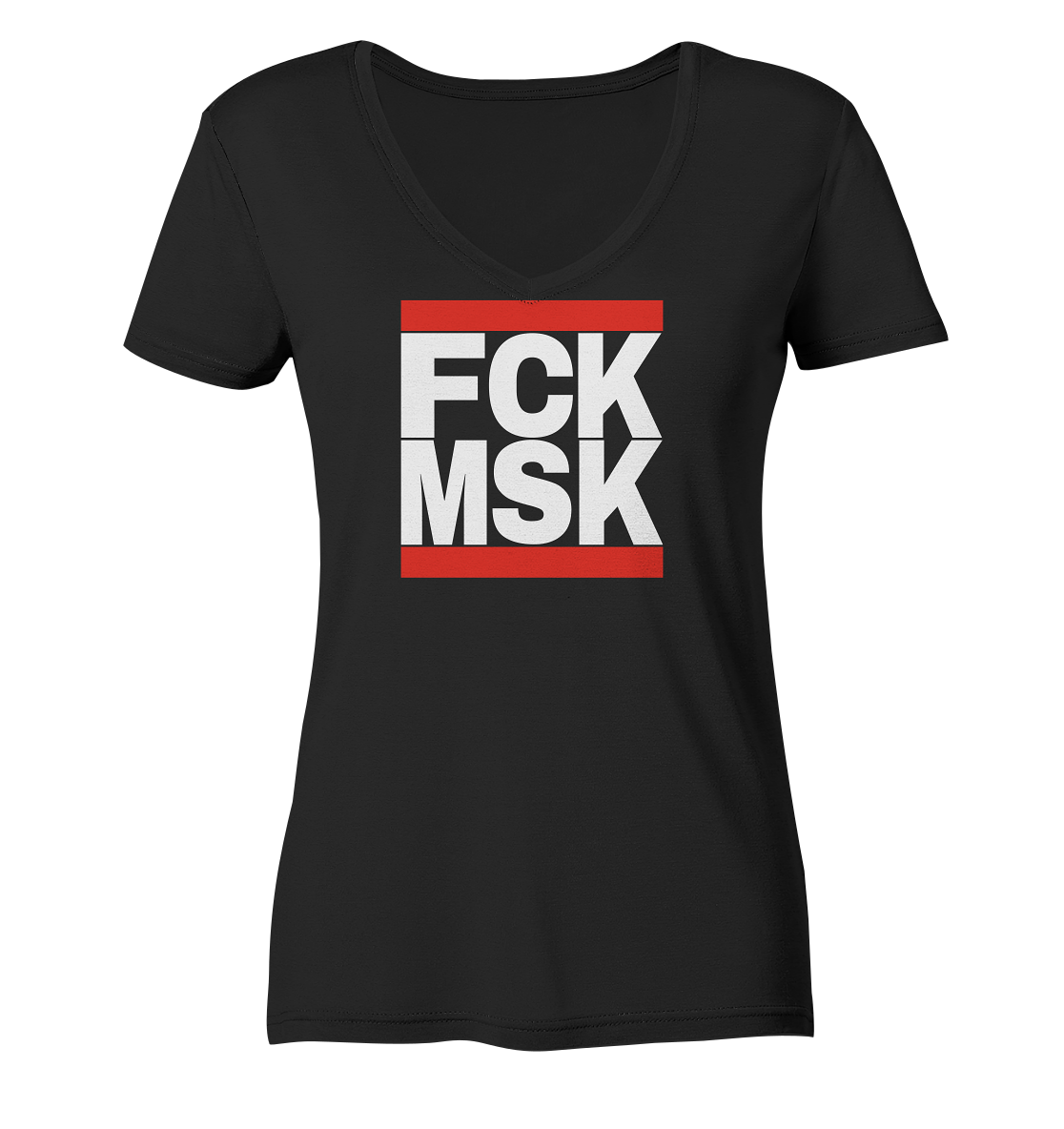 FCK MSK (weiße Schrift) - Ladies V-Neck Shirt