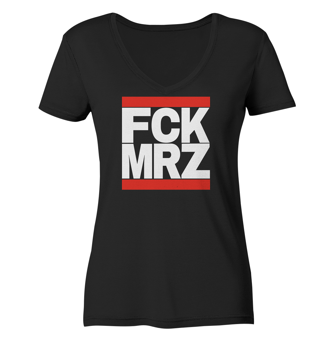 FCK MRZ (weiße Schrift) - Ladies V-Neck Shirt