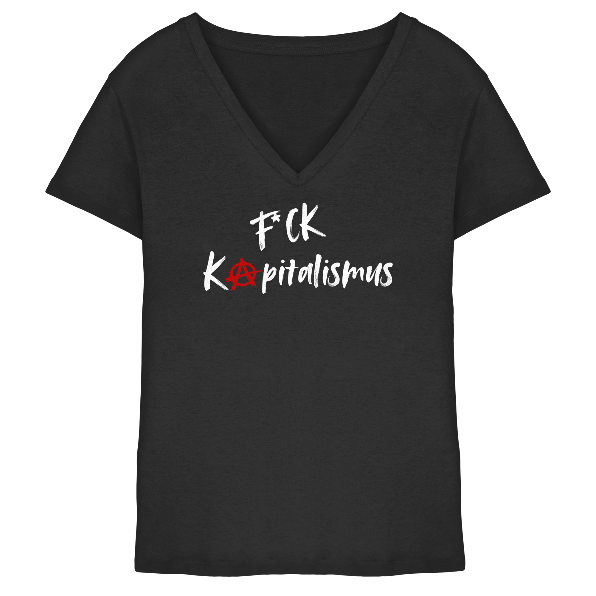 FCK Kapitalismus - Ladies V-Neck Shirt