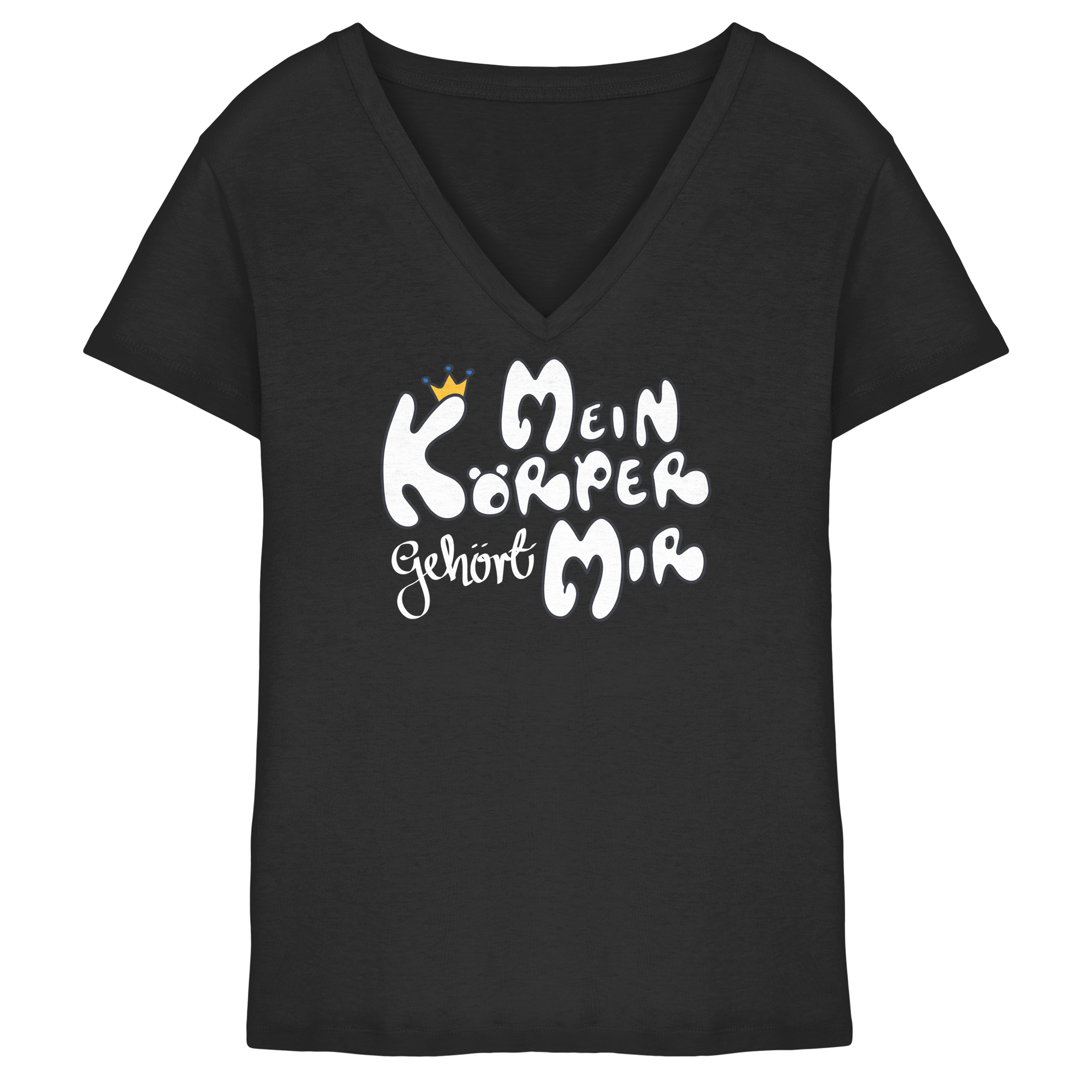 Mein Körper gehört mir "Weiße Edition" - Ladies V-Neck Shirt