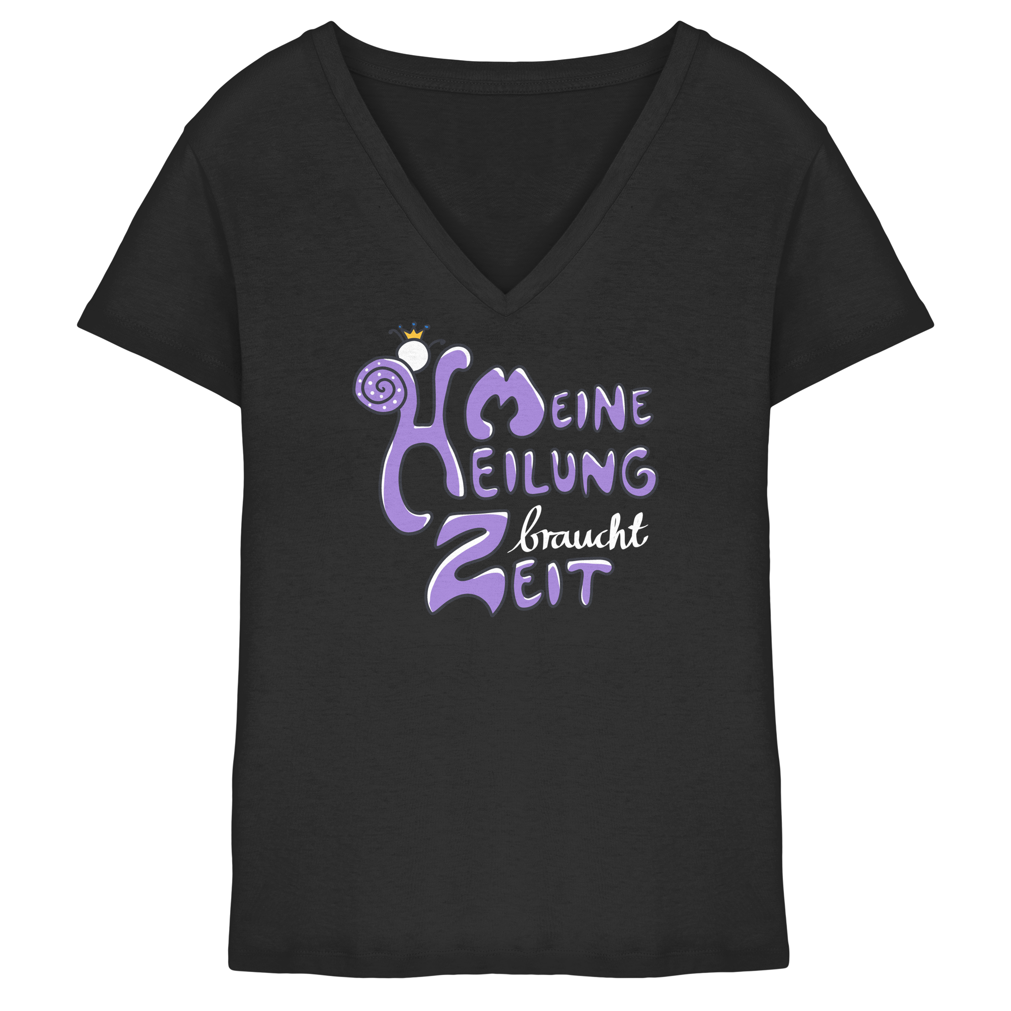 Meine Heilung braucht Zeit "Lila Edition" - Ladies V-Neck Shirt