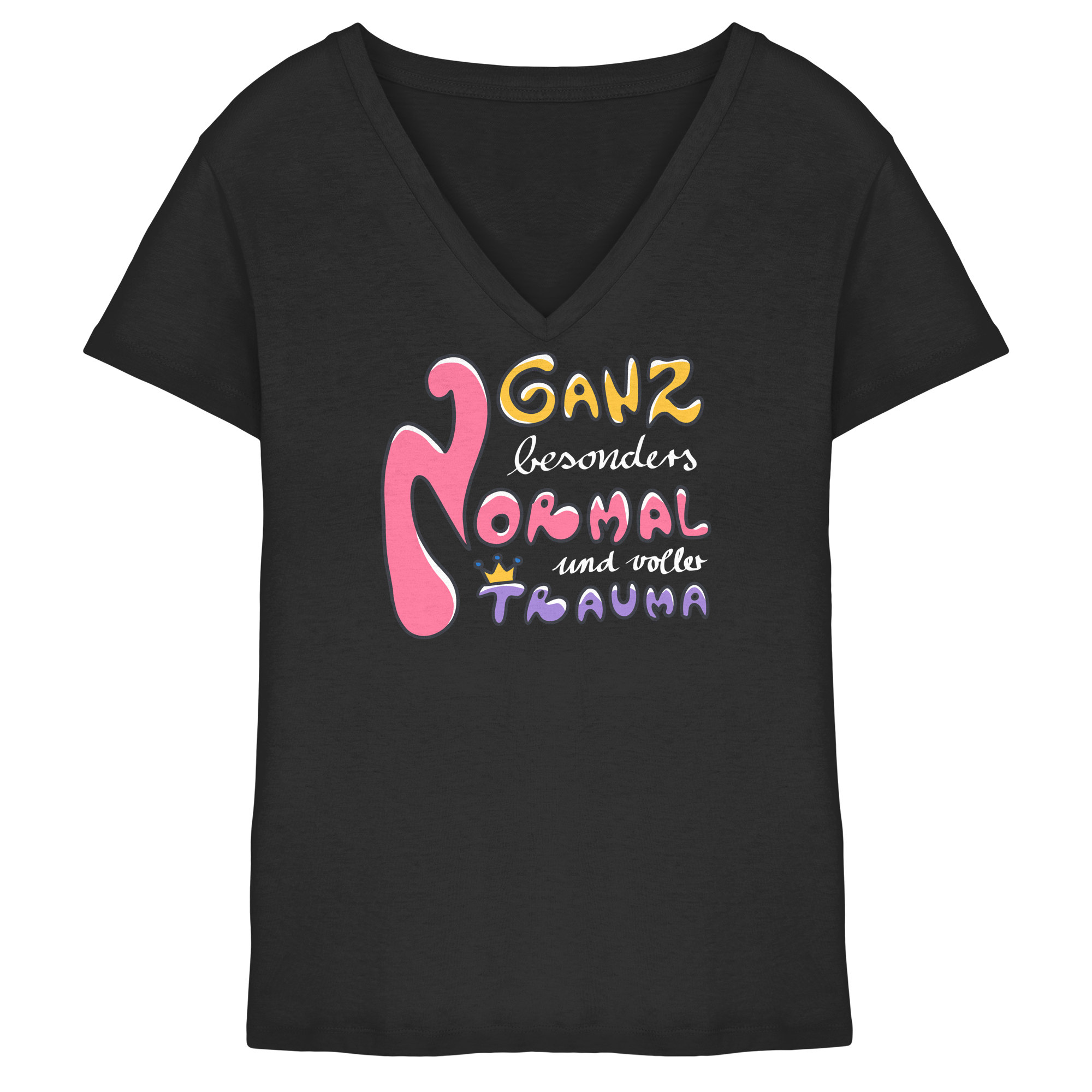 Ganz besonders Normal und voller Trauma "Bunte Edition" - Ladies V-Neck Shirt