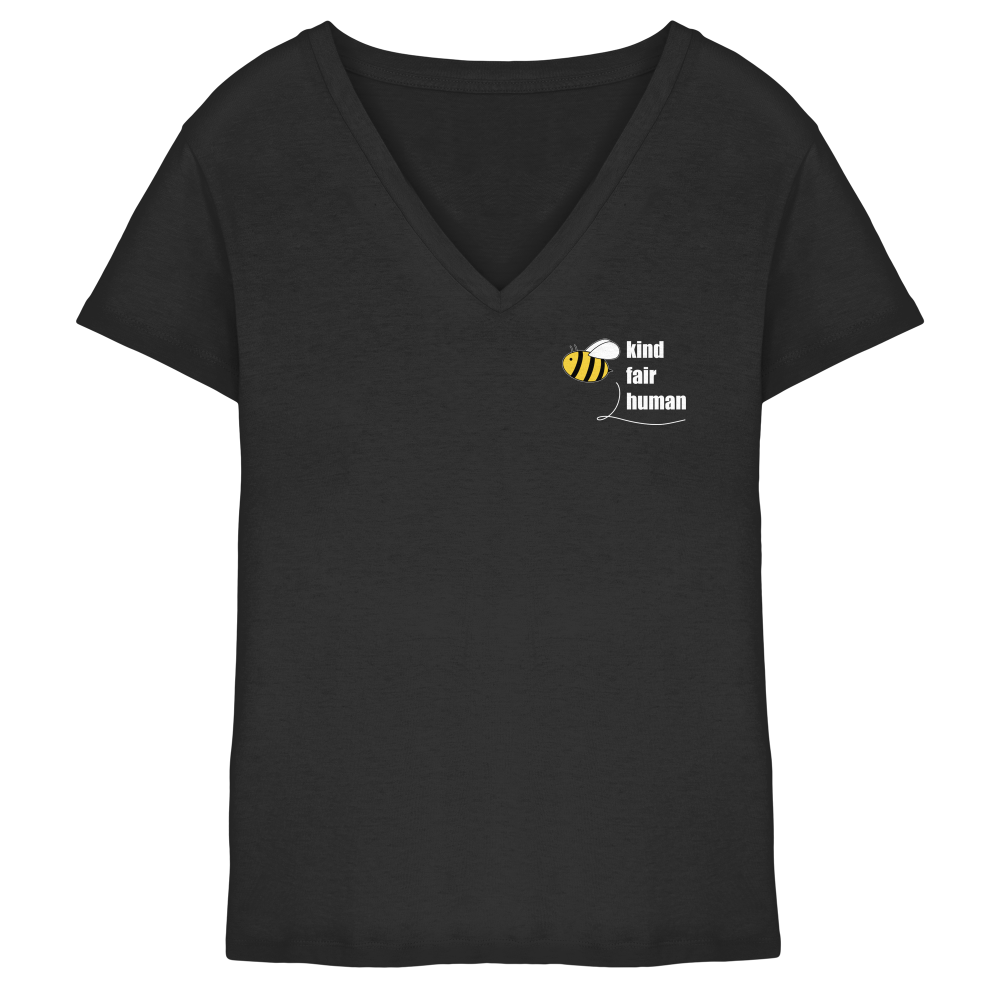 Be Kind Fair Human "Biene Edition" - Ladies V-Neck Shirt