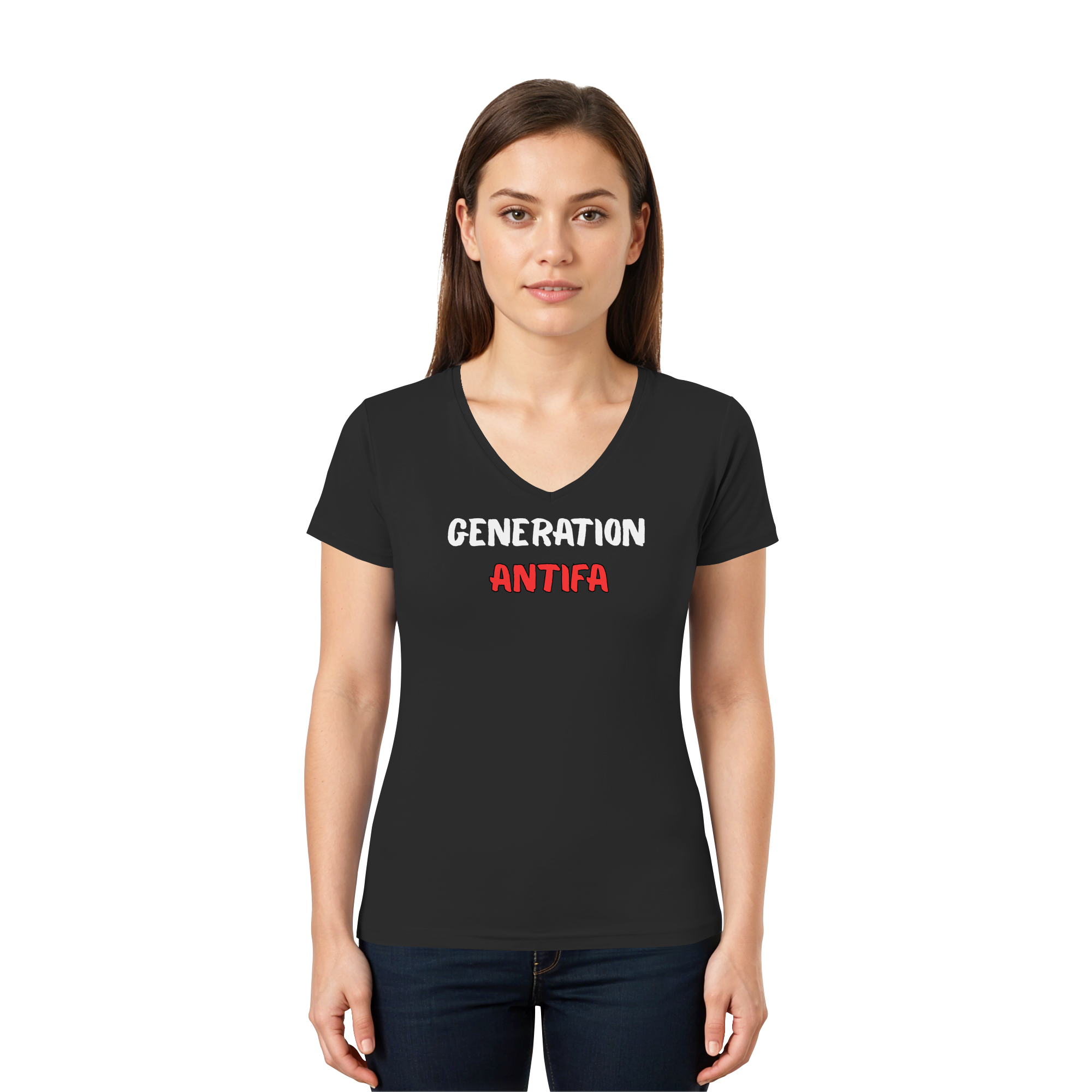 Generation Antifa - Ladies V-Neck Shirt