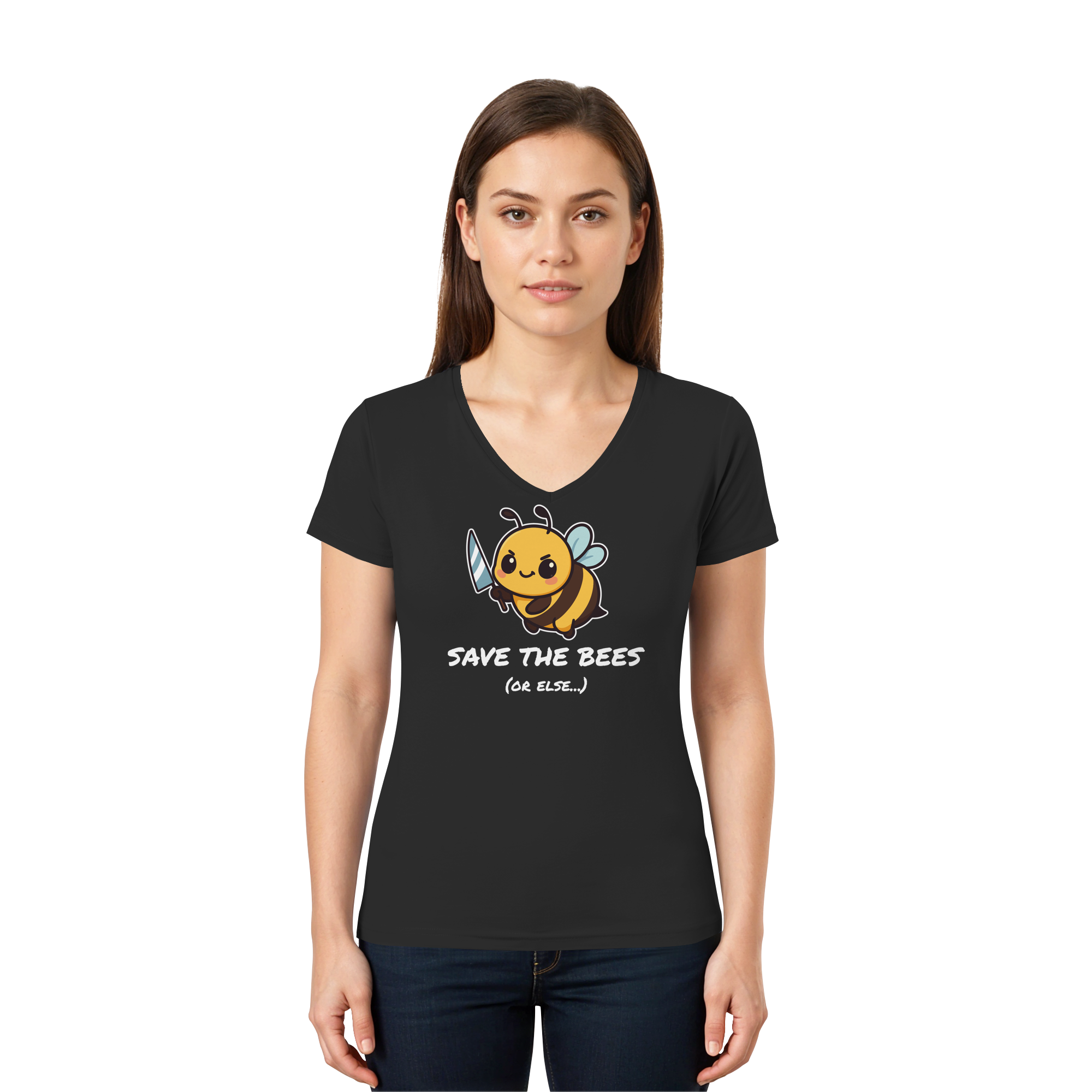 Save The Bees (or else...) - Ladies V-Neck Shirt