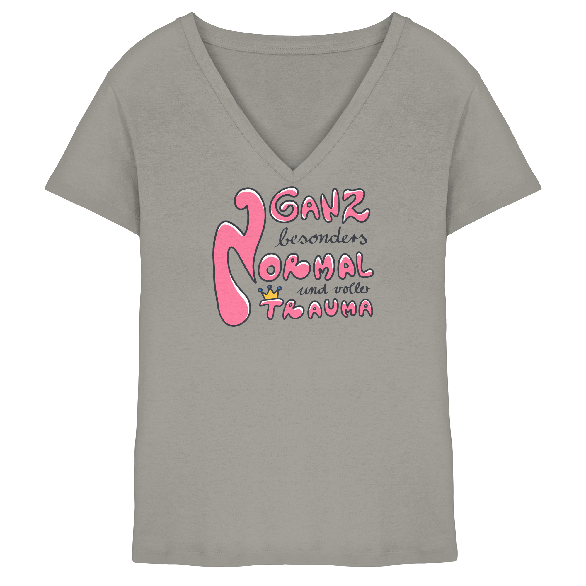 Ganz besonders Normal und voller Trauma "Pinke Edition" - Ladies V-Neck Shirt
