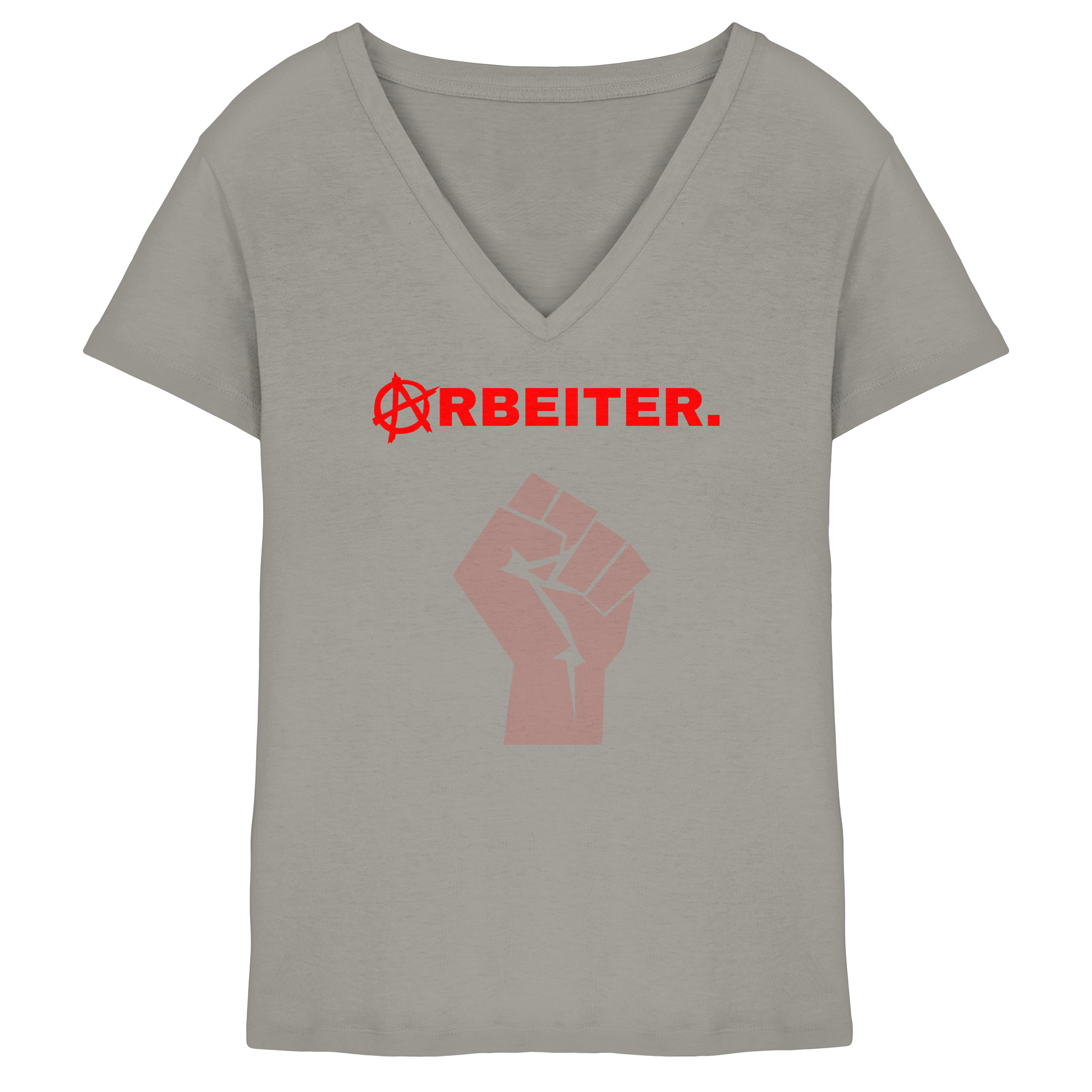 ARBEITER. "Solidarisch und Frei Edition" - Ladies V-Neck Shirt