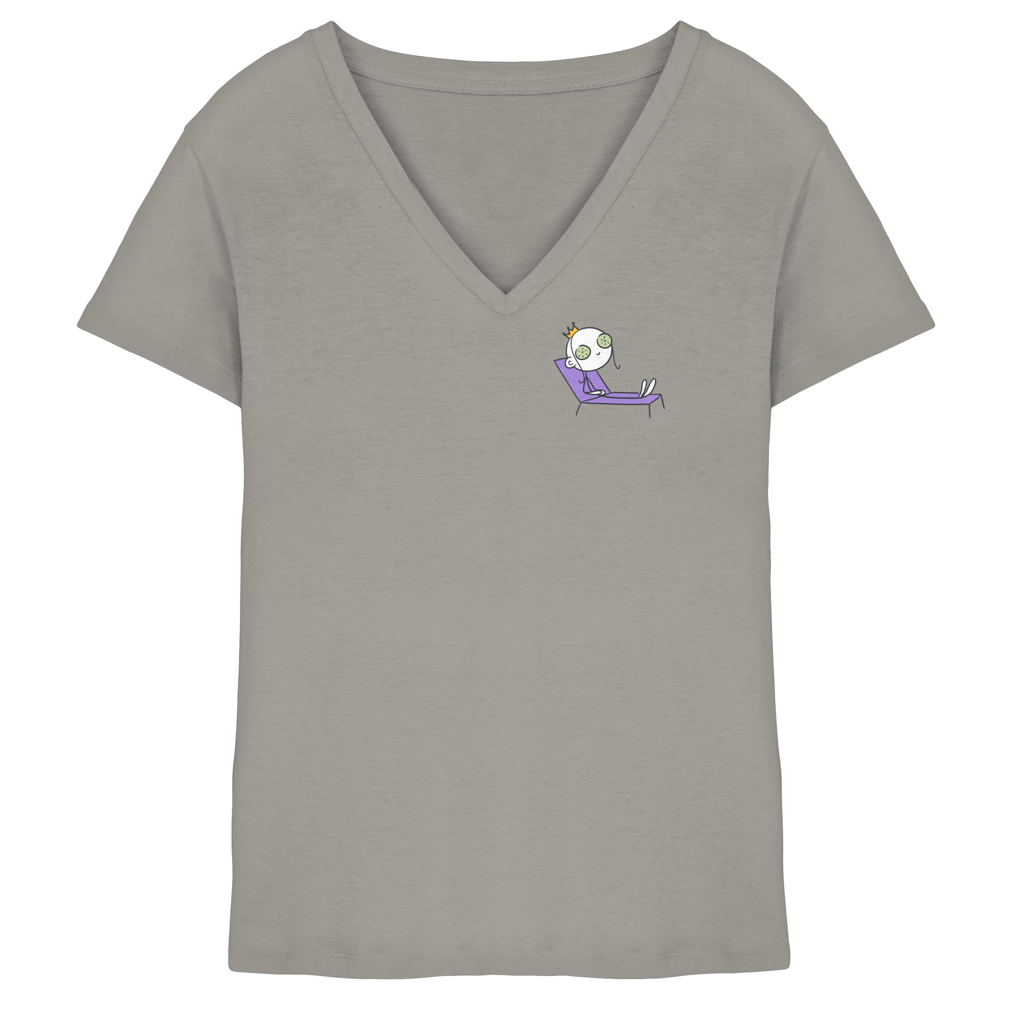 Seelenmännchen "Chill Out Edition" Brustprint - Ladies V-Neck Shirt
