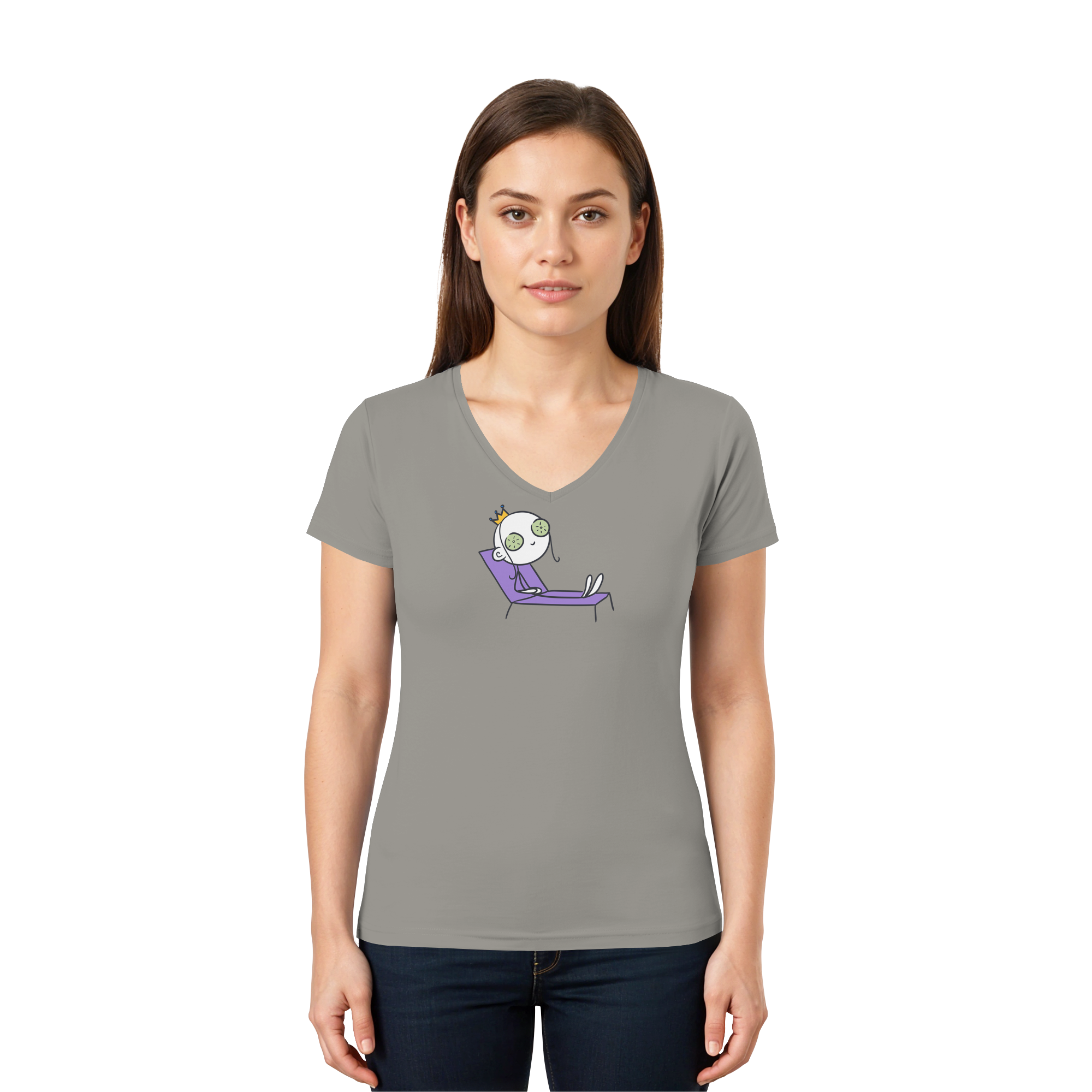 Seelenmännchen "Chill Out Edition" Frontprint - Ladies V-Neck Shirt