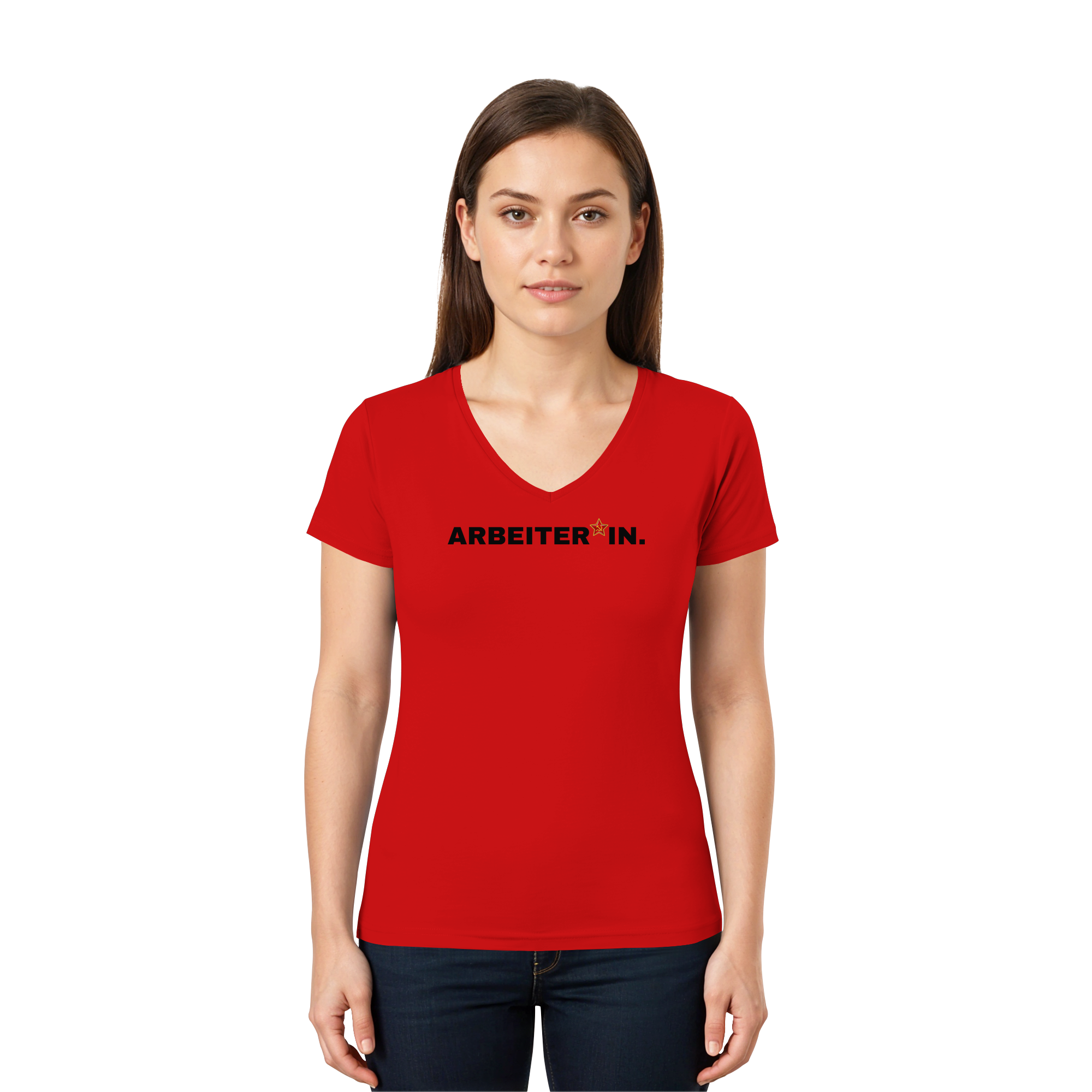 ARBEITER*IN. "Plain Work Edition" - Ladies V-Neck Shirt