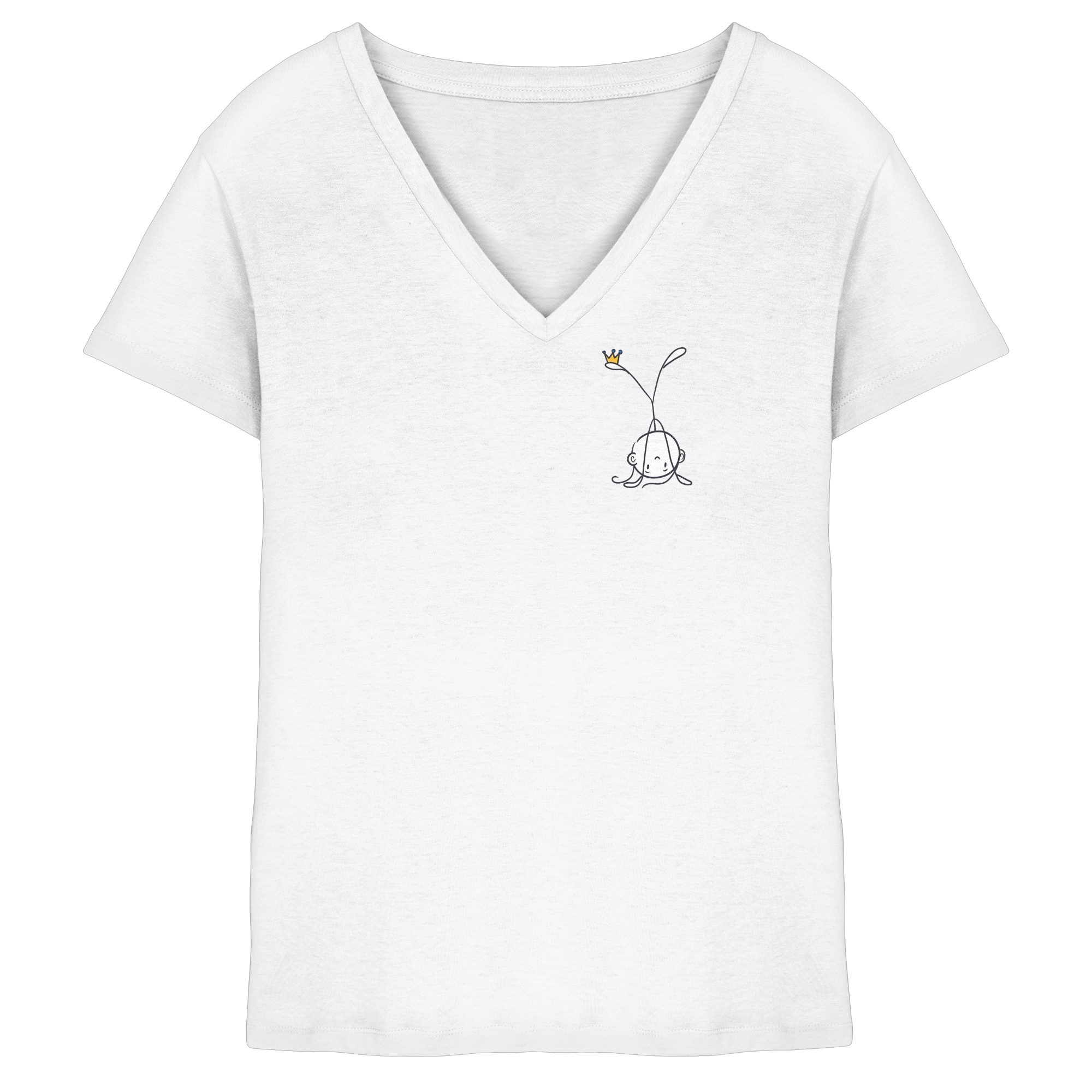 Seelenmännchen "Handstand Edition" Brustprint (hell) - Ladies V-Neck Shirt