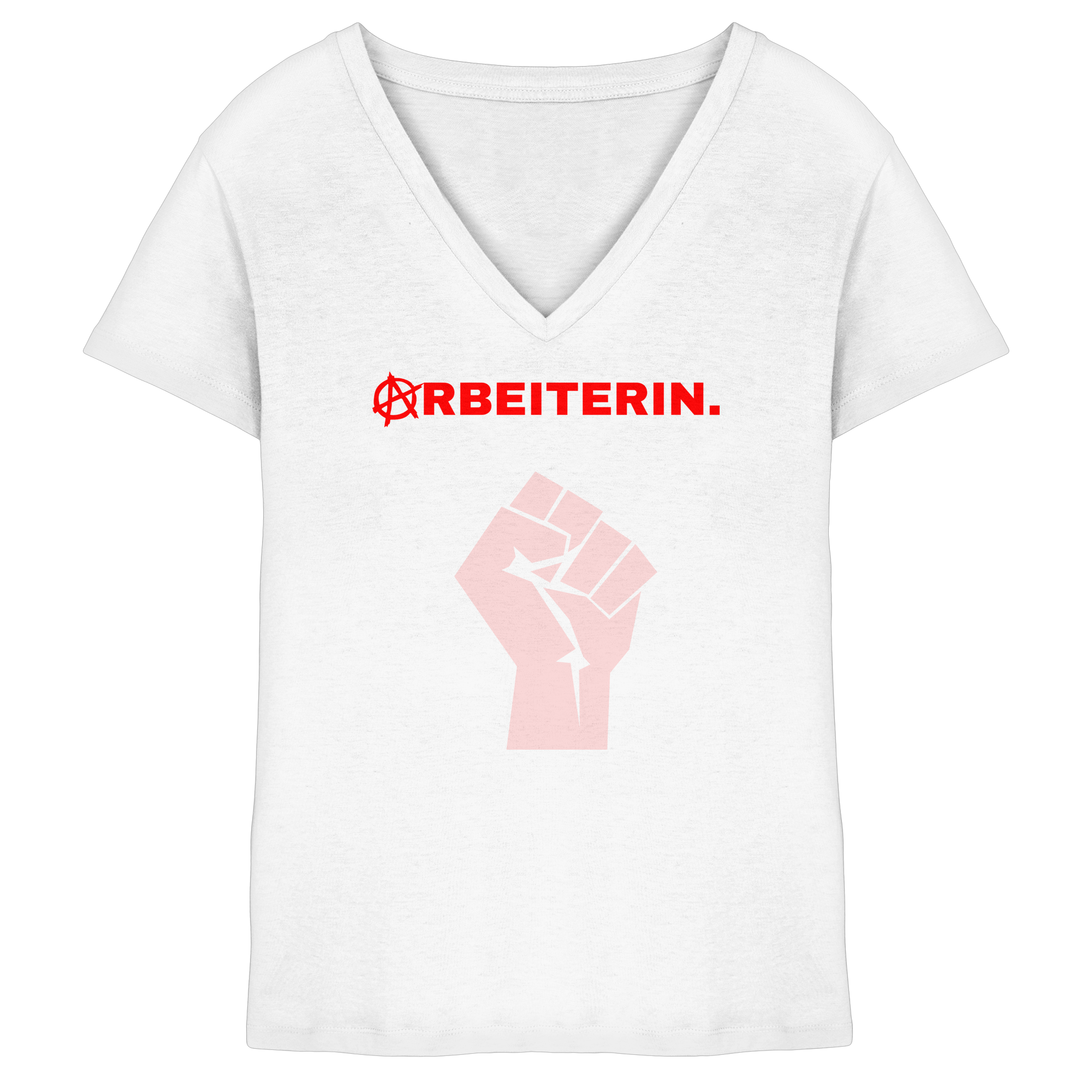 ARBEITERIN. "Solidarisch und Frei Edition" - Ladies V-Neck Shirt