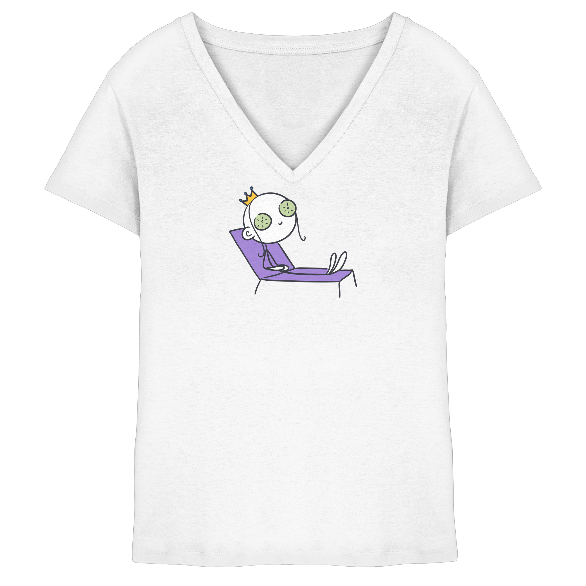 Seelenmännchen "Chill Out Edition" Frontprint - Ladies V-Neck Shirt