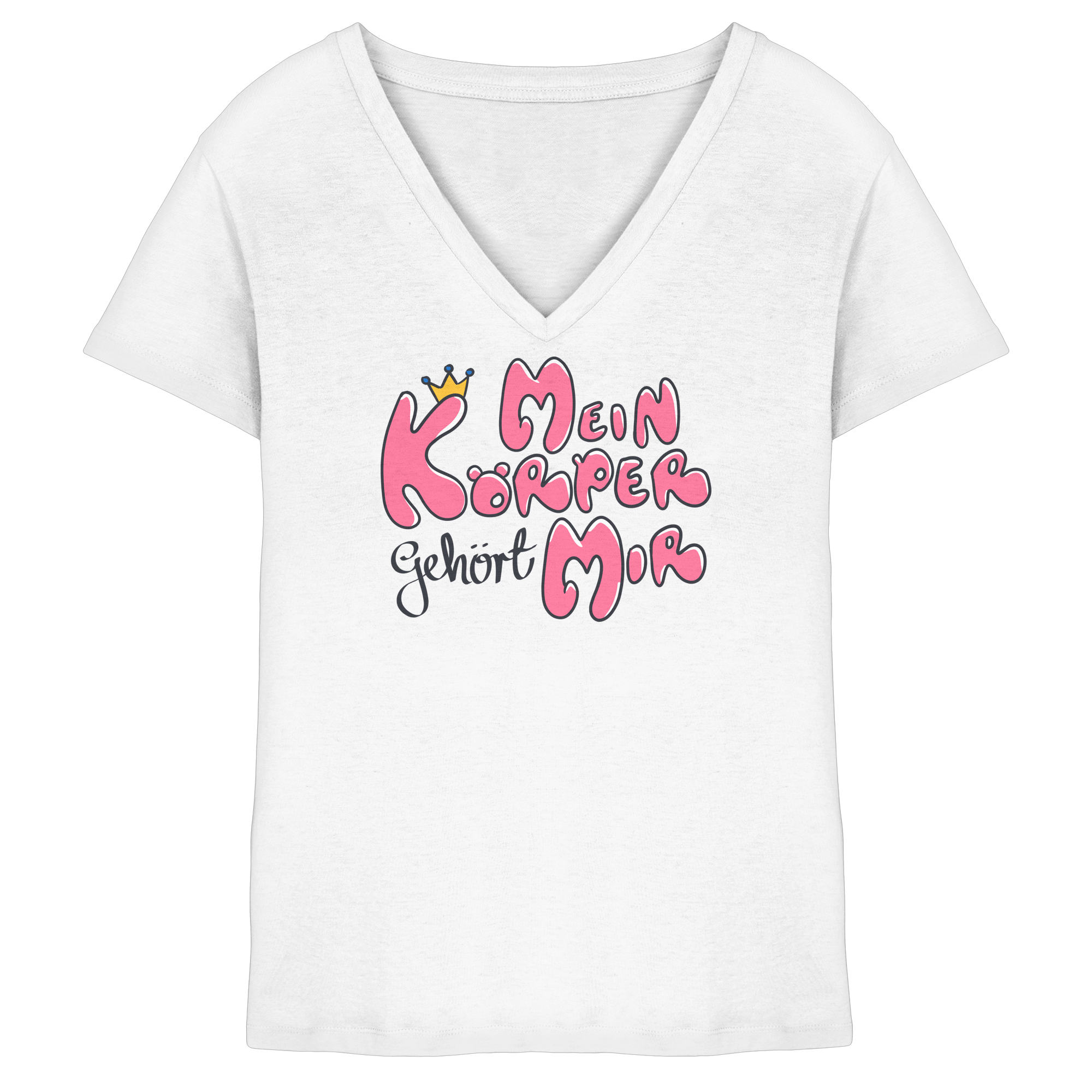 Mein Körper gehört mir "Pinke Edition" - Ladies V-Neck Shirt
