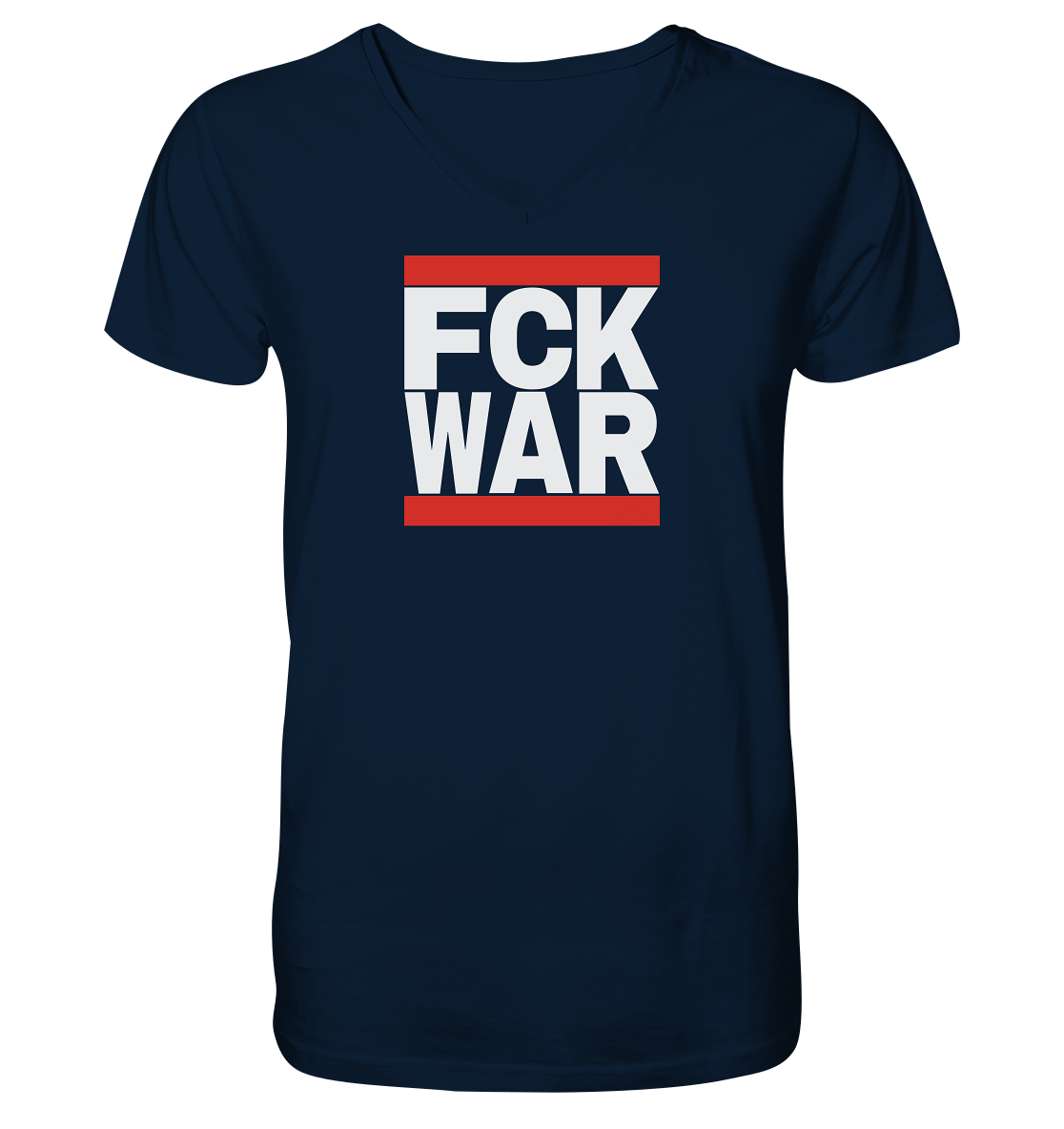 FCK WAR (weiße Schrift) - Mens Organic V-Neck Shirt