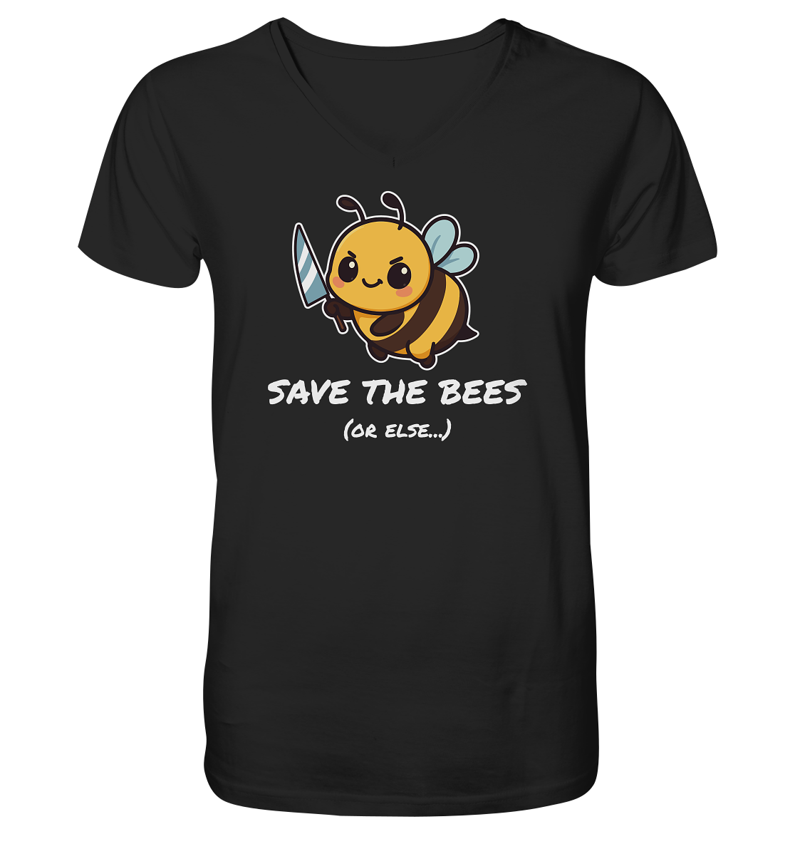 Save The Bees (or else...) - Mens Organic V-Neck Shirt