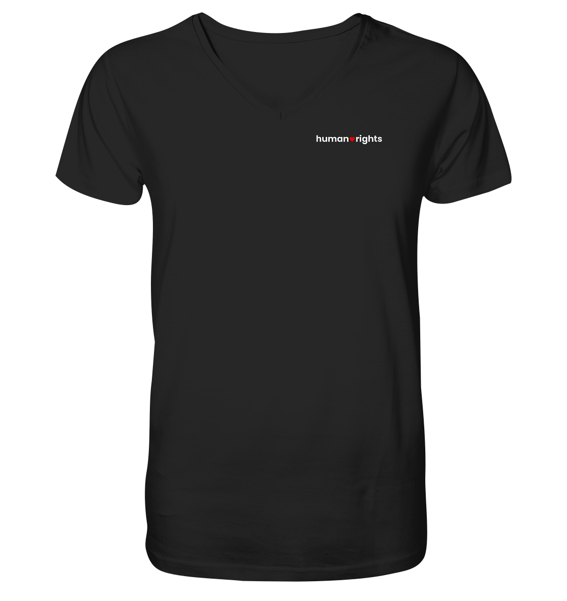human rights "Red Heart Edition" - Mens Organic V-Neck Shirt