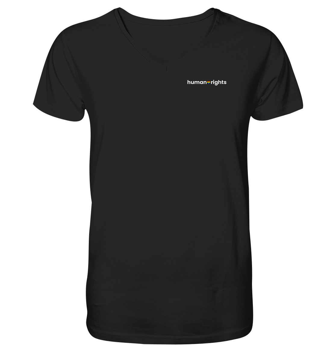 human Rights "Rainbow Heart Edition" - Mens Organic V-Neck Shirt