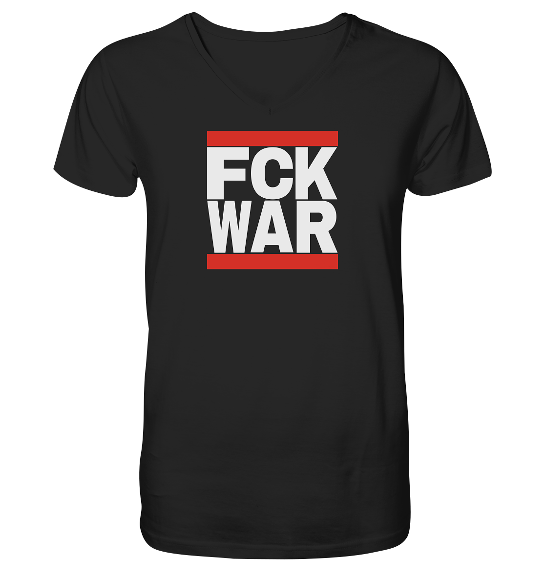 FCK WAR (weiße Schrift) - Mens Organic V-Neck Shirt