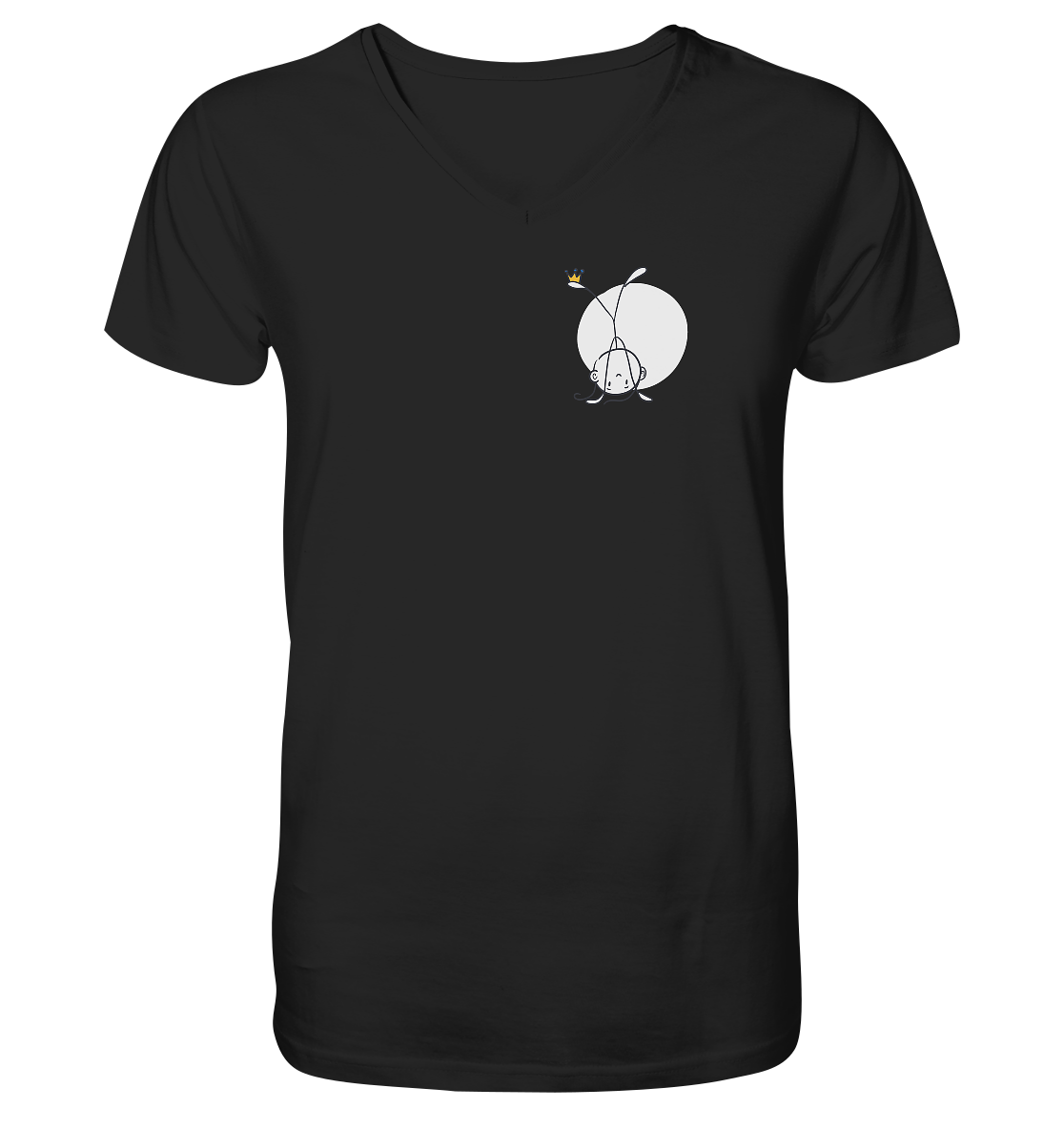 Seelenmännchen "Handstand Edition" Brustprint (dunkel) - Mens Organic V-Neck Shirt