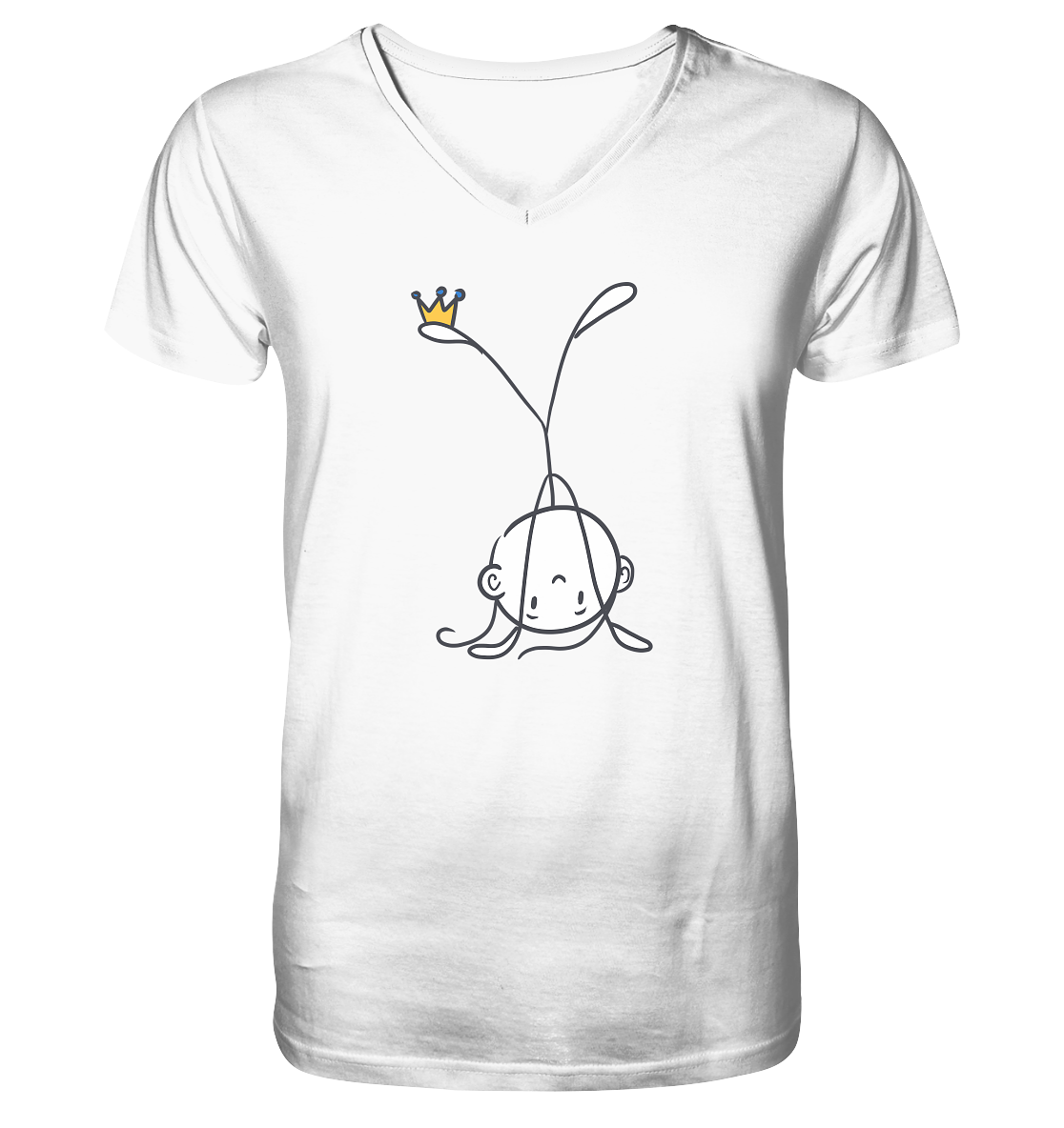 Seelenmännchen "Handstand Edition" Frontprint (hell) - Mens Organic V-Neck Shirt