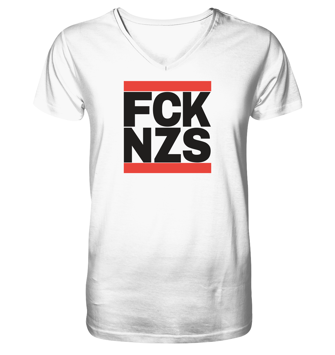 FCK NZS (schwarze Schrift) - Mens Organic V-Neck Shirt