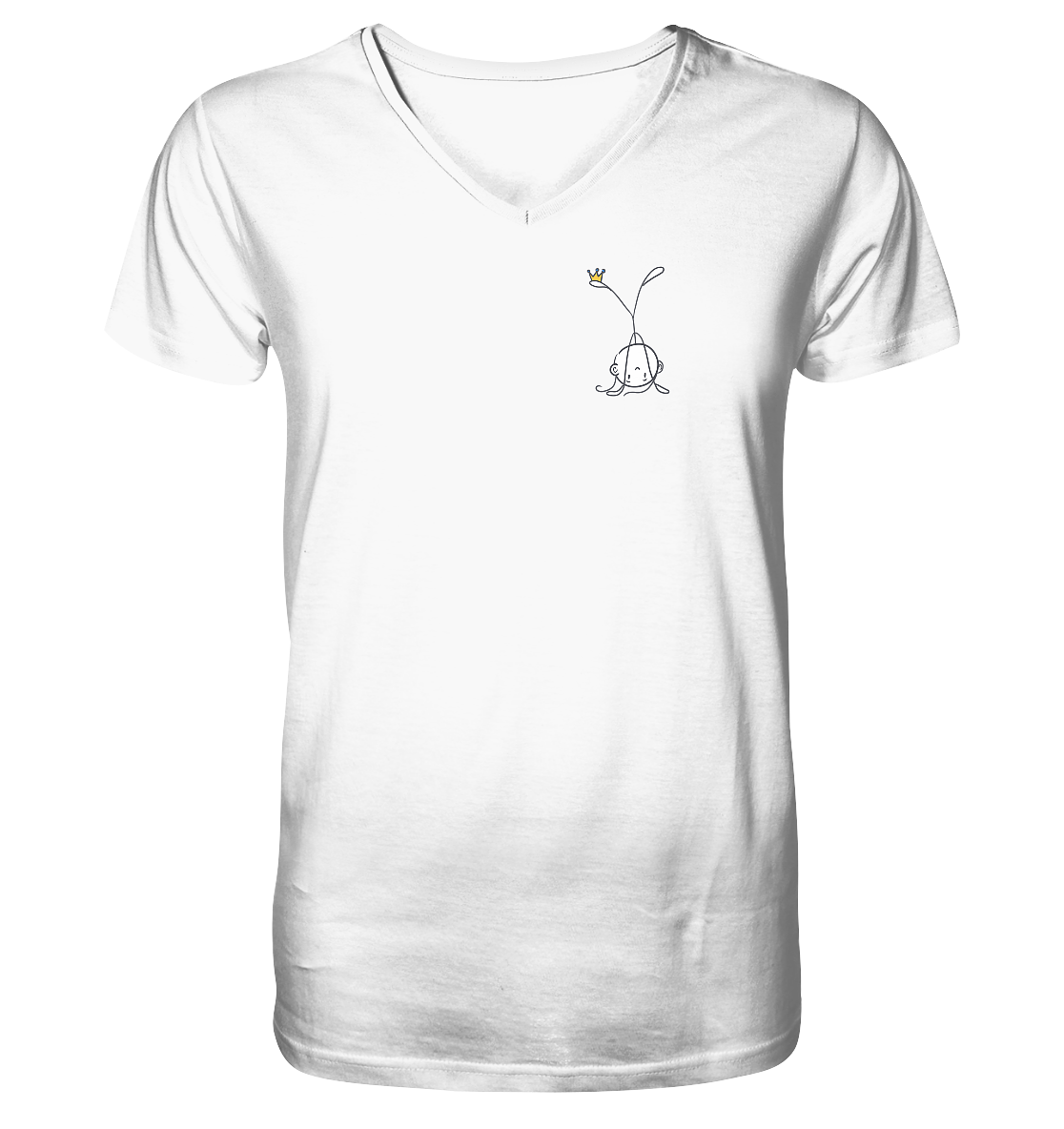 Seelenmännchen "Handstand Edition" Brustprint (hell) - Mens Organic V-Neck Shirt
