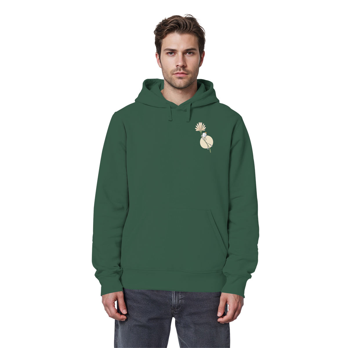 Seelenmännchen "Blumenfliegen Edition" (dunkel) - Organic Basic Hoodie