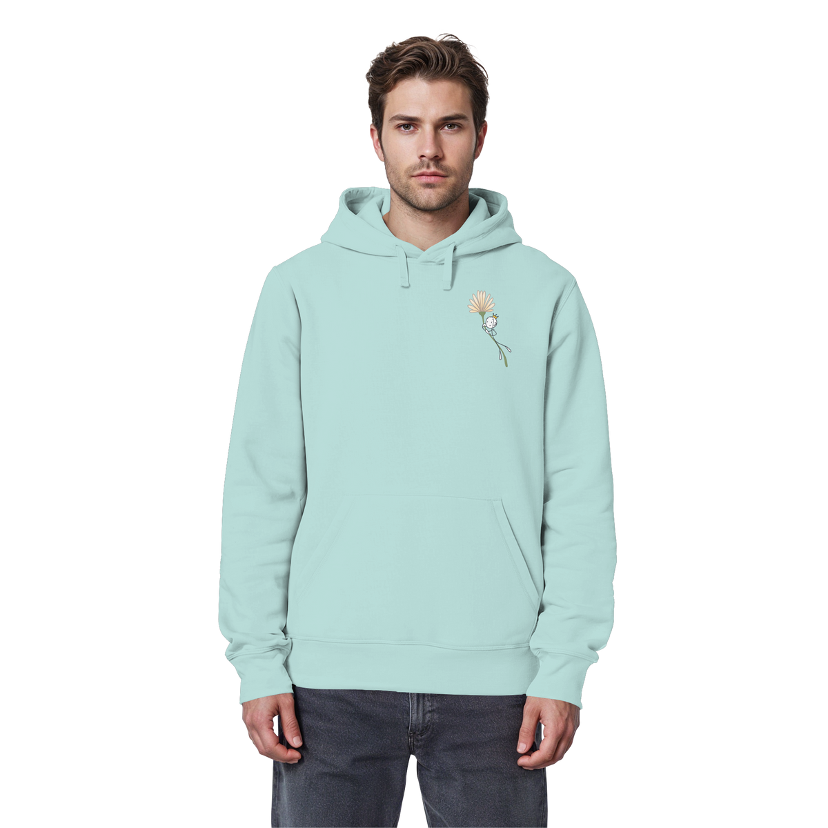 Seelenmännchen "Blumenfliegen Edition" (hell) - Organic Basic Hoodie