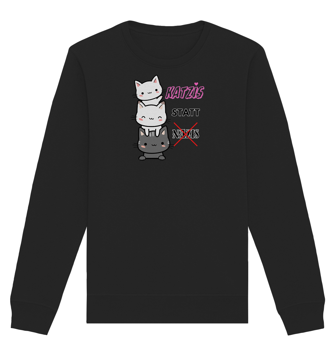 Katzis statt Nazis - Organic Basic Unisex Sweatshirt