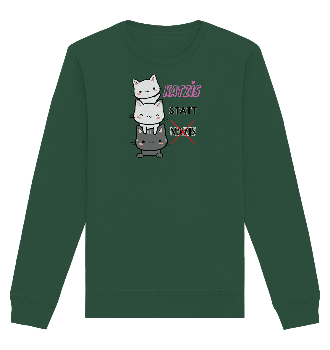 Katzis statt Nazis - Organic Basic Unisex Sweatshirt