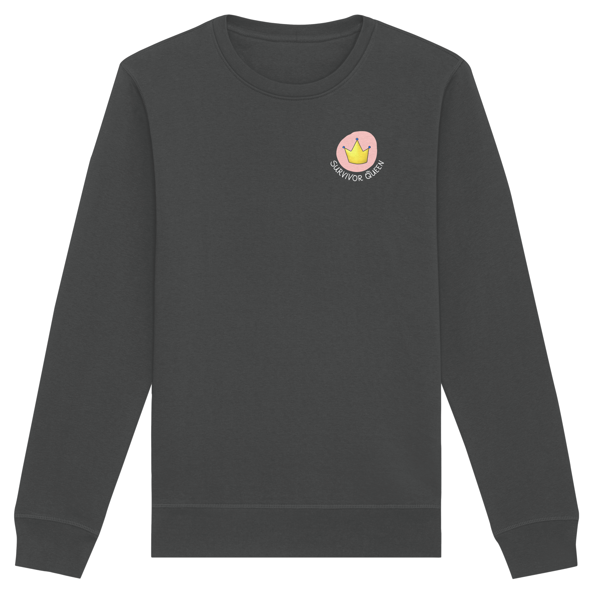 Survivor Queens Logo "Schriftzug Edition" Brustprint (dunkel) - Organic Basic Unisex Sweatshirt