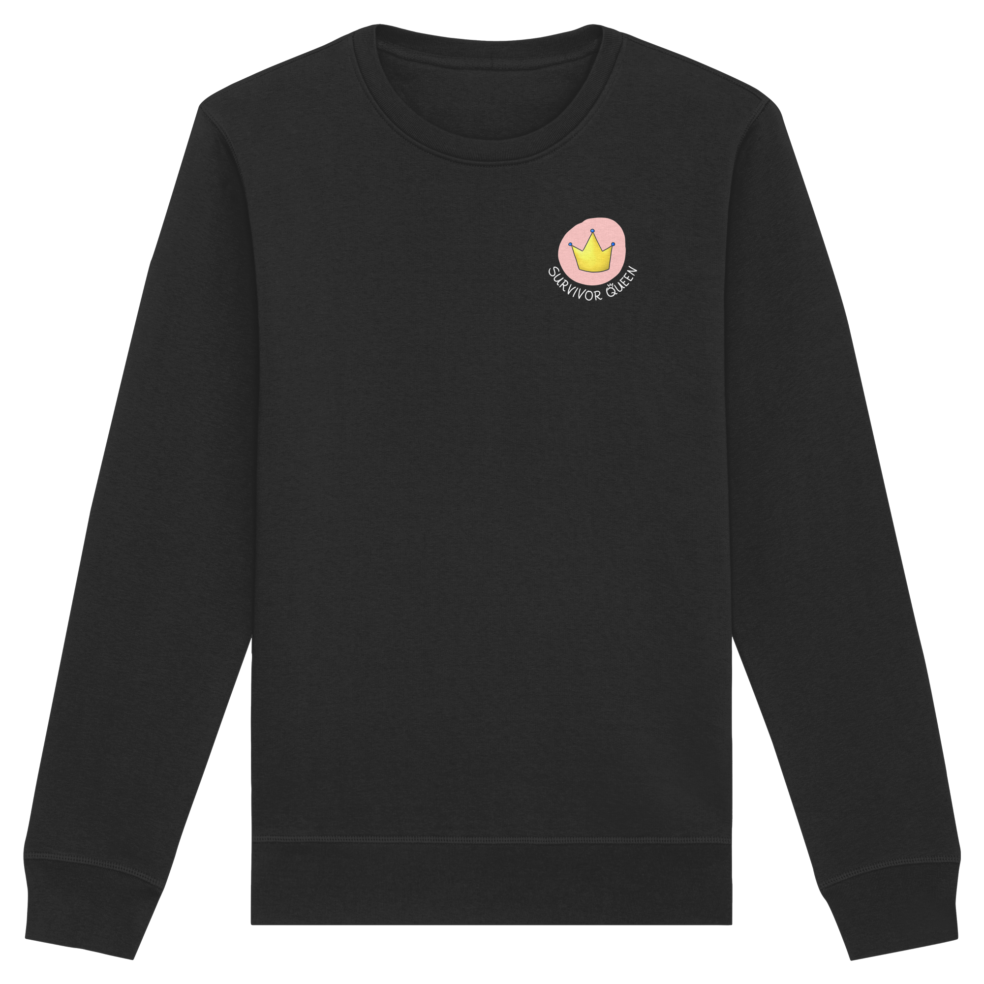Survivor Queens Logo "Schriftzug Edition" Brustprint (dunkel) - Organic Basic Unisex Sweatshirt