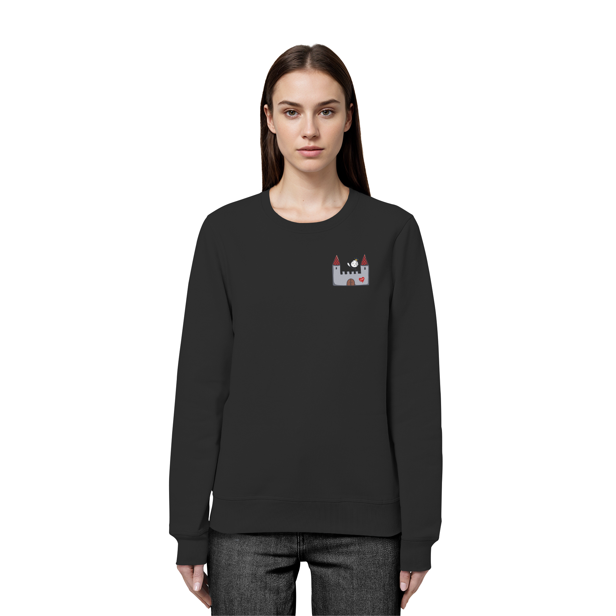 Seelenmännchen "Schloss Edition" Brustprint (dunkel) - Organic Basic Unisex Sweatshirt