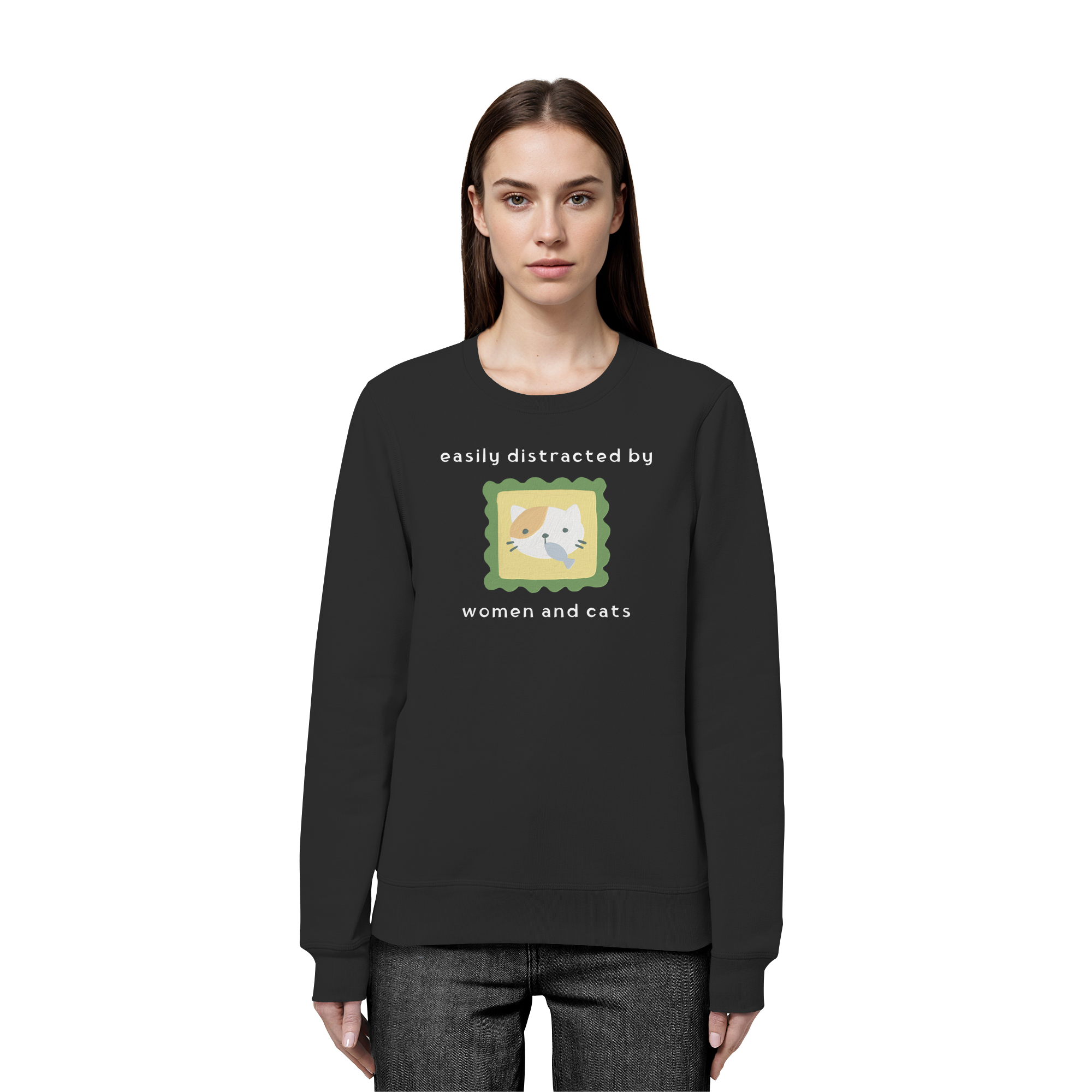 Easily Distracted by Women and Cats - Organic Basic Unisex Sweatshirt