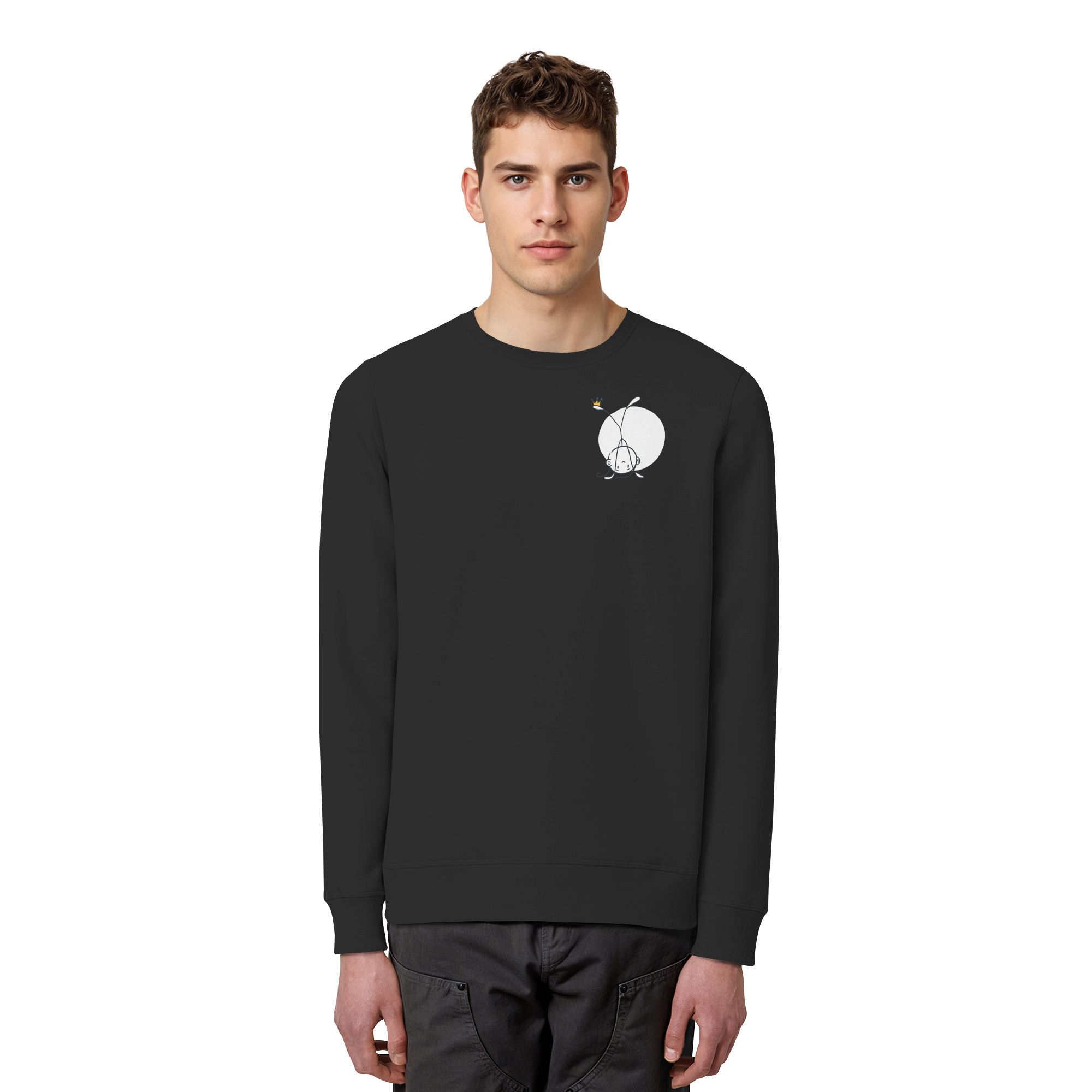 Seelenmännchen "Handstand Edition" Brustprint (dunkel) - Organic Basic Unisex Sweatshirt