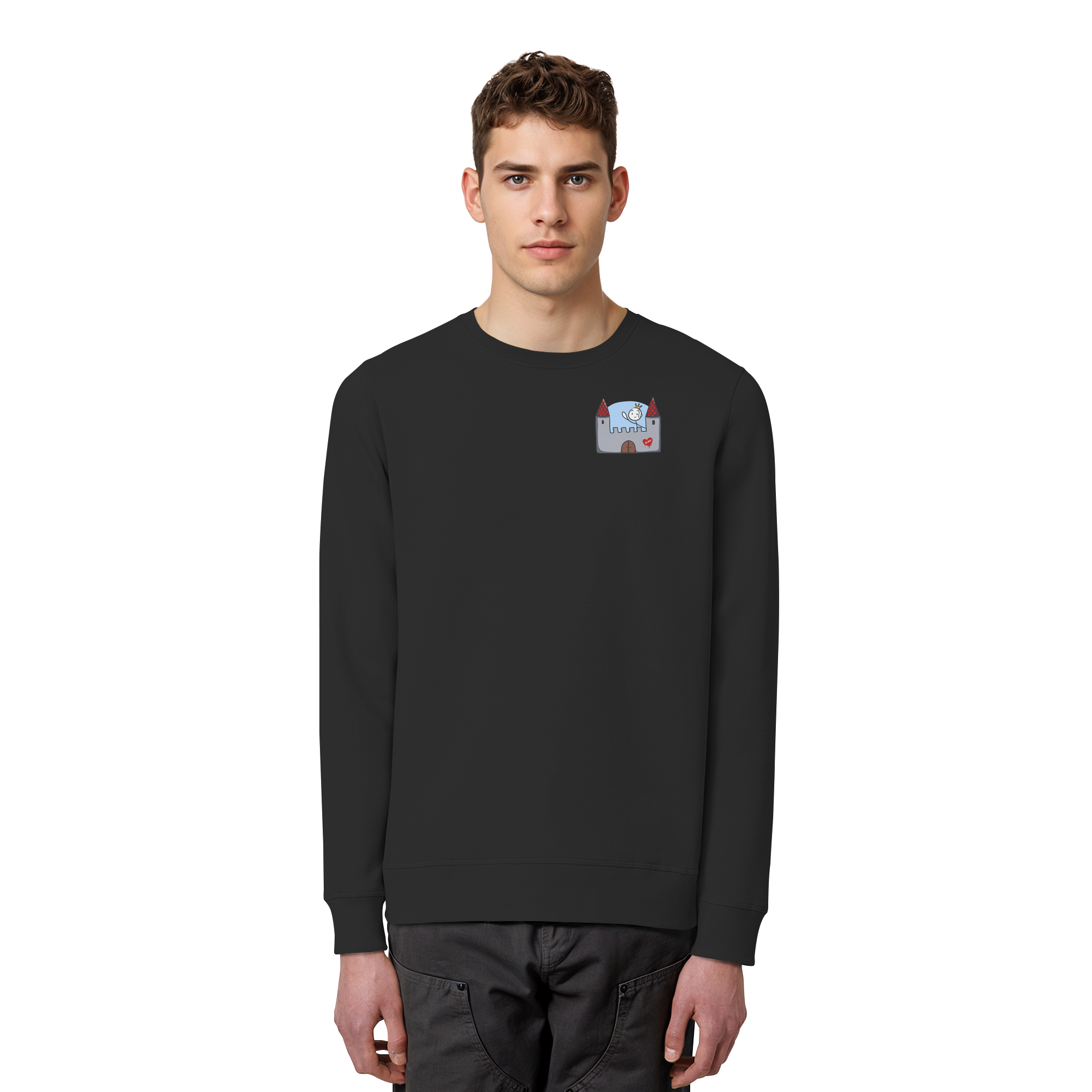 Hier und jetzt bin ich in Sicherheit "Bunte Edition" Backprint - Organic Basic Unisex Sweatshirt