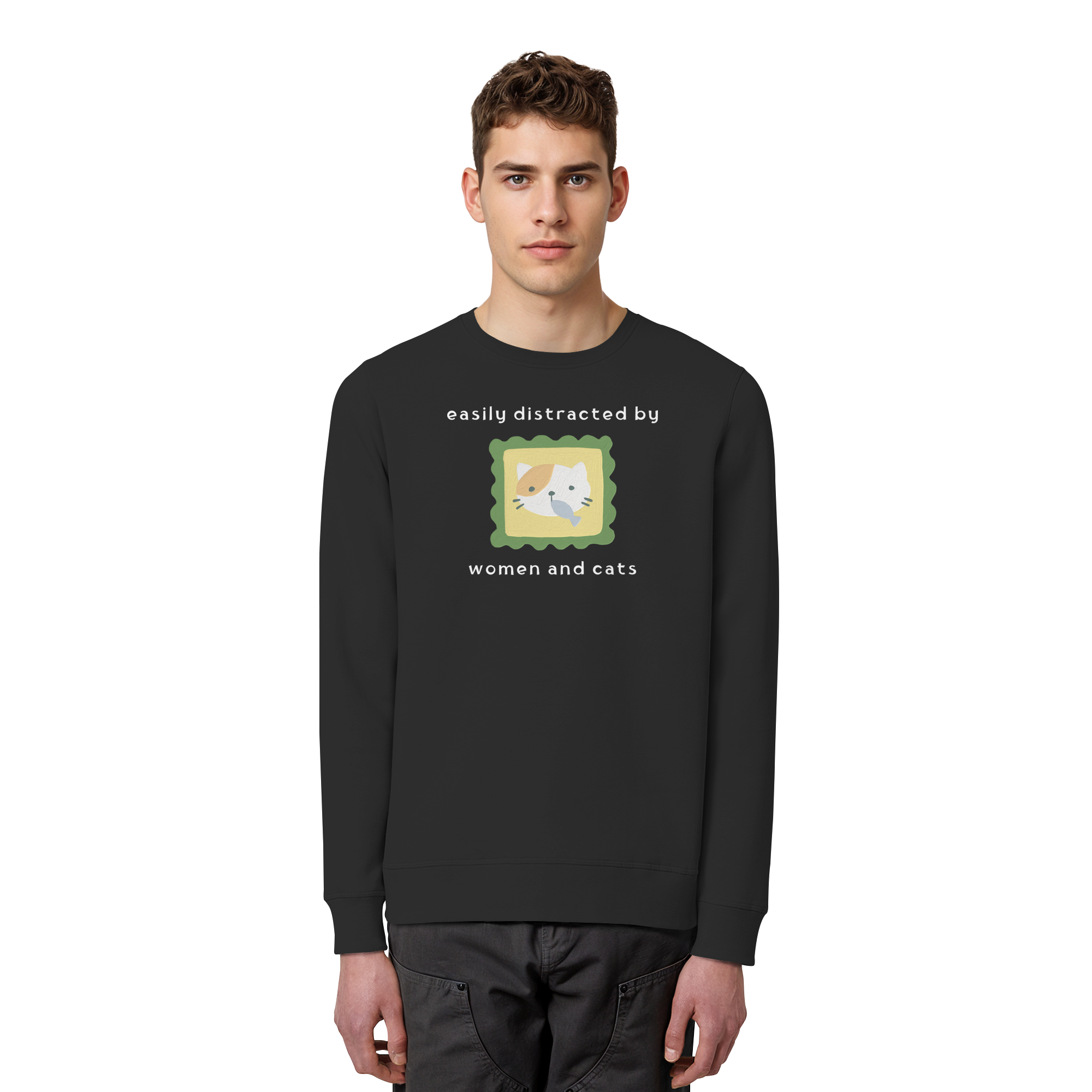 Easily Distracted by Women and Cats - Organic Basic Unisex Sweatshirt