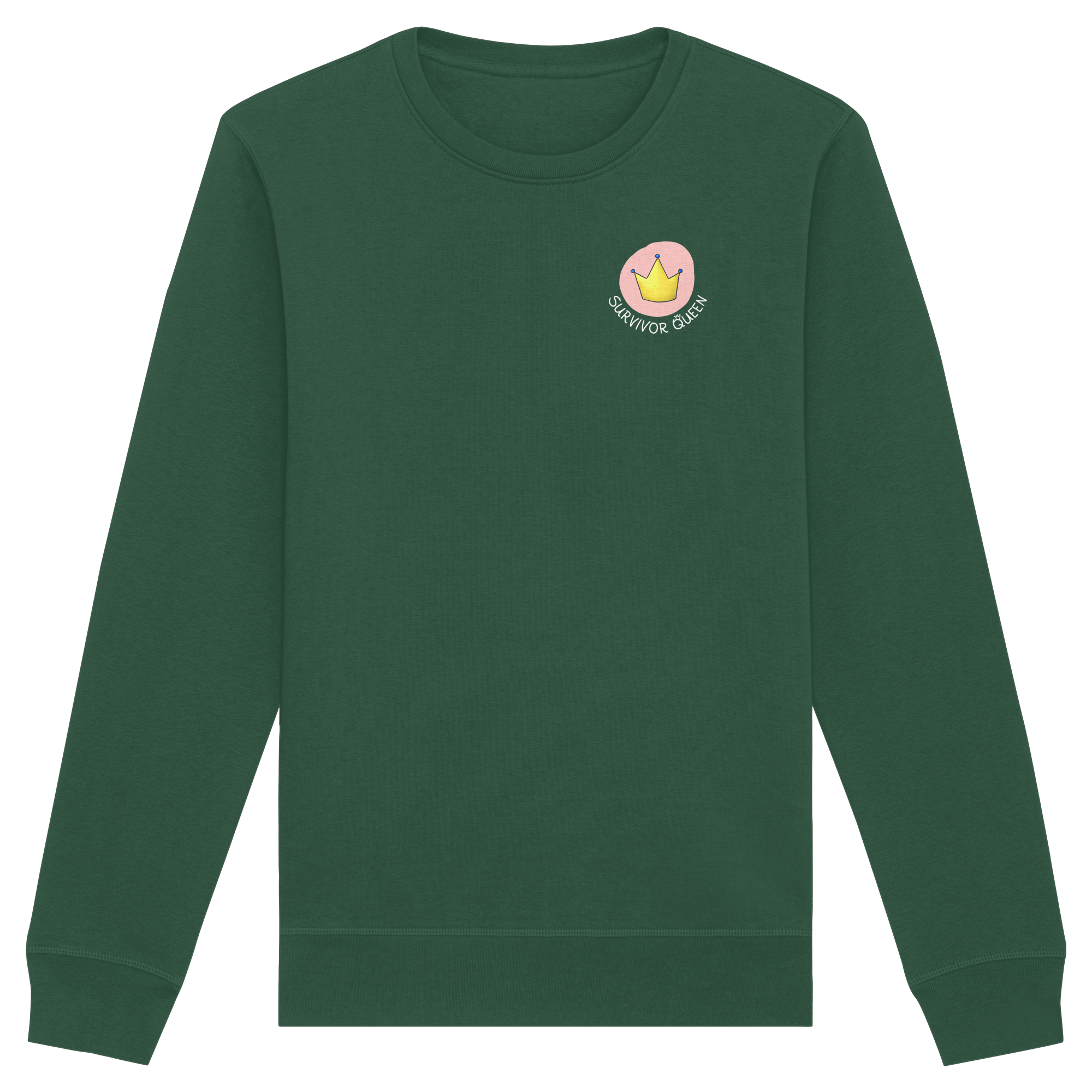 Survivor Queens Logo "Schriftzug Edition" Brustprint (dunkel) - Organic Basic Unisex Sweatshirt