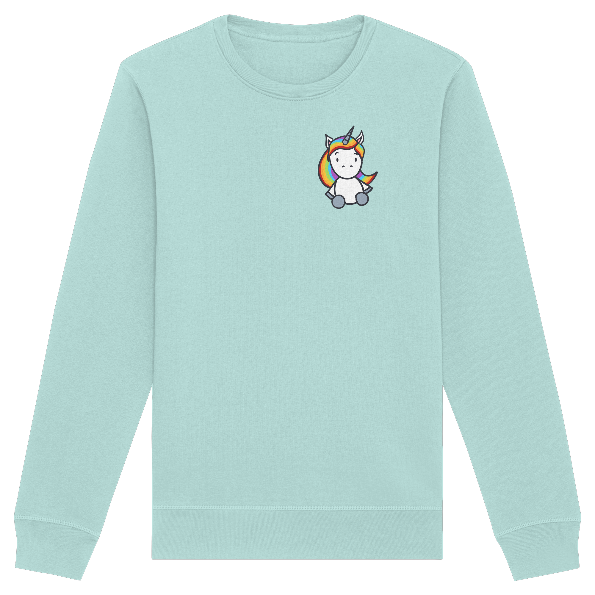 Schwarz Weiß wird Regenbogen Farben Backprint (hell) - Organic Basic Unisex Sweatshirt