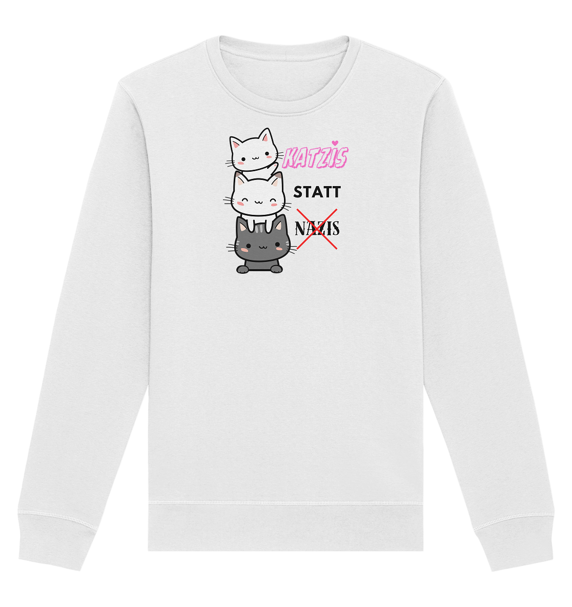 Katzis statt Nazis - Organic Basic Unisex Sweatshirt