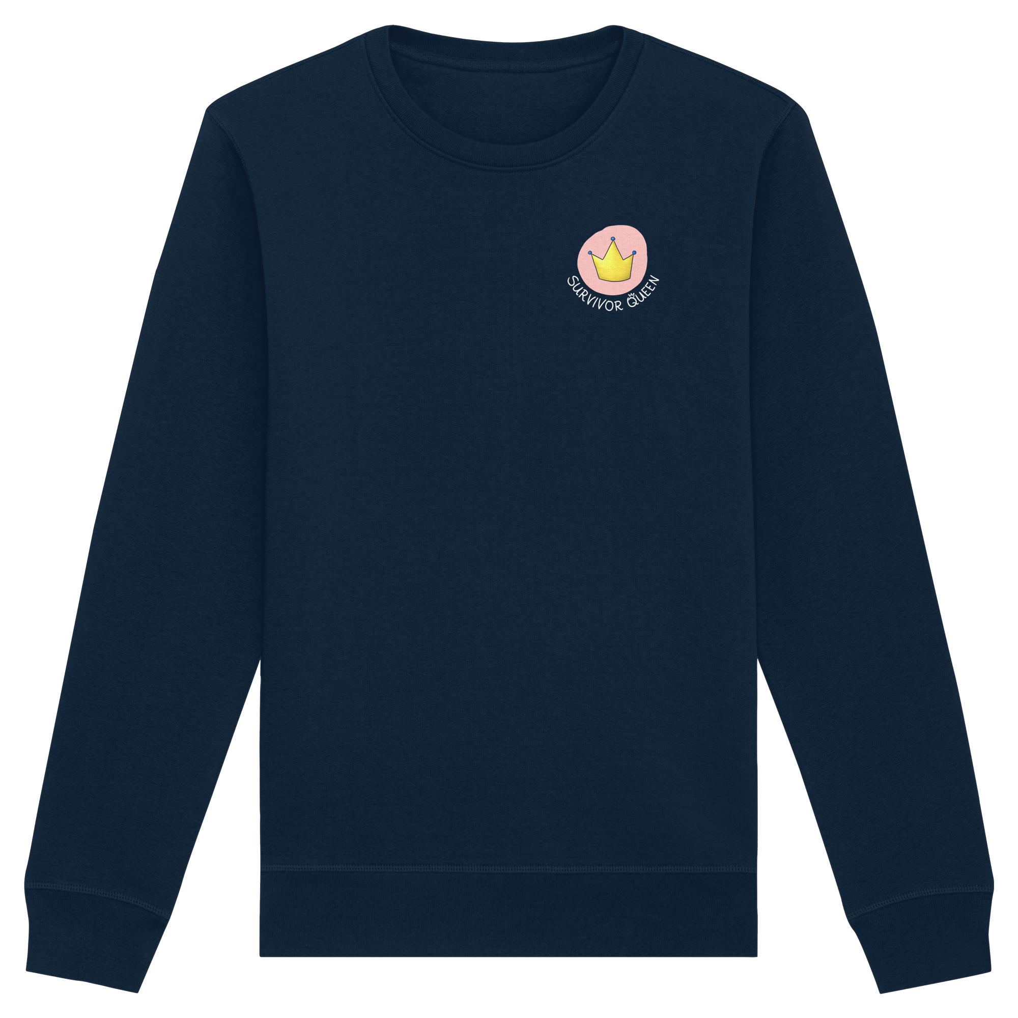 Survivor Queens Logo "Schriftzug Edition" Brustprint (dunkel) - Organic Basic Unisex Sweatshirt