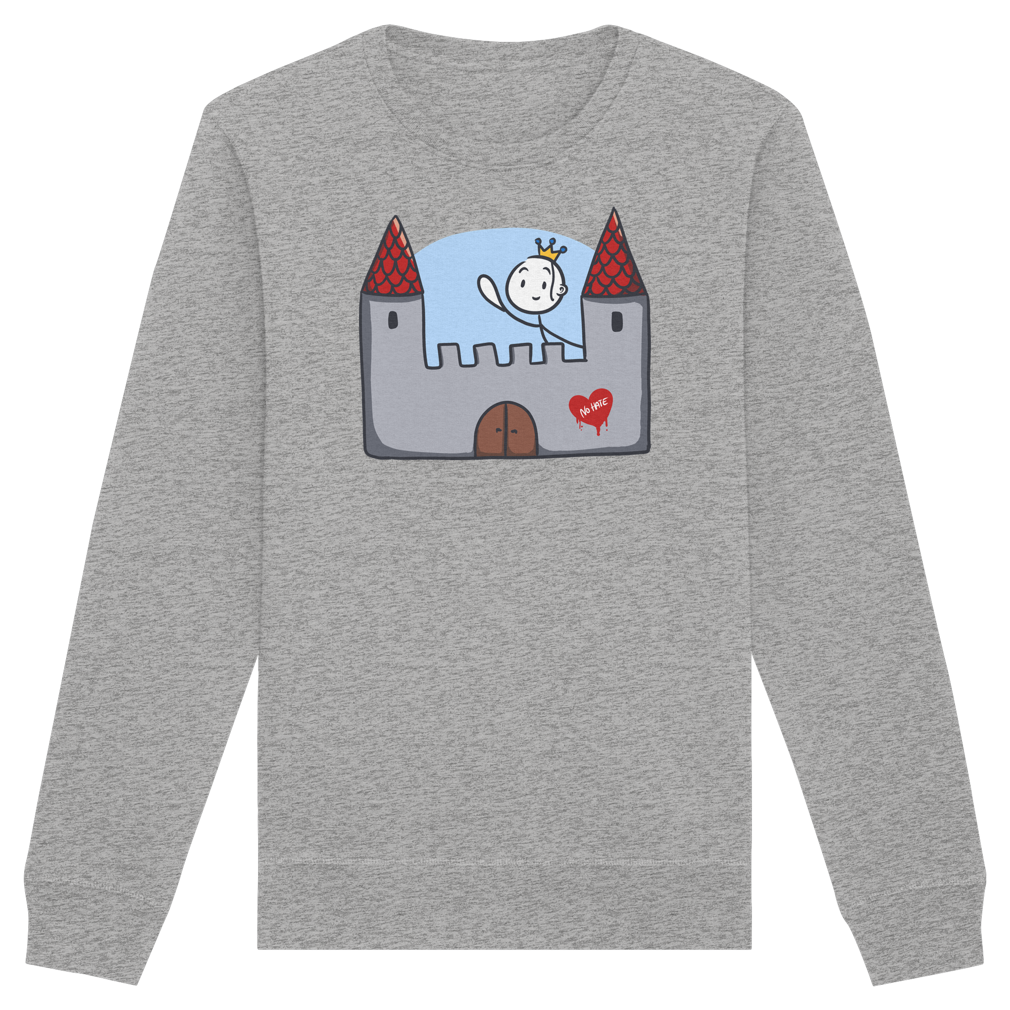 Seelenmännchen "Schloss Edition" Frontprint (hell) - Organic Basic Unisex Sweatshirt