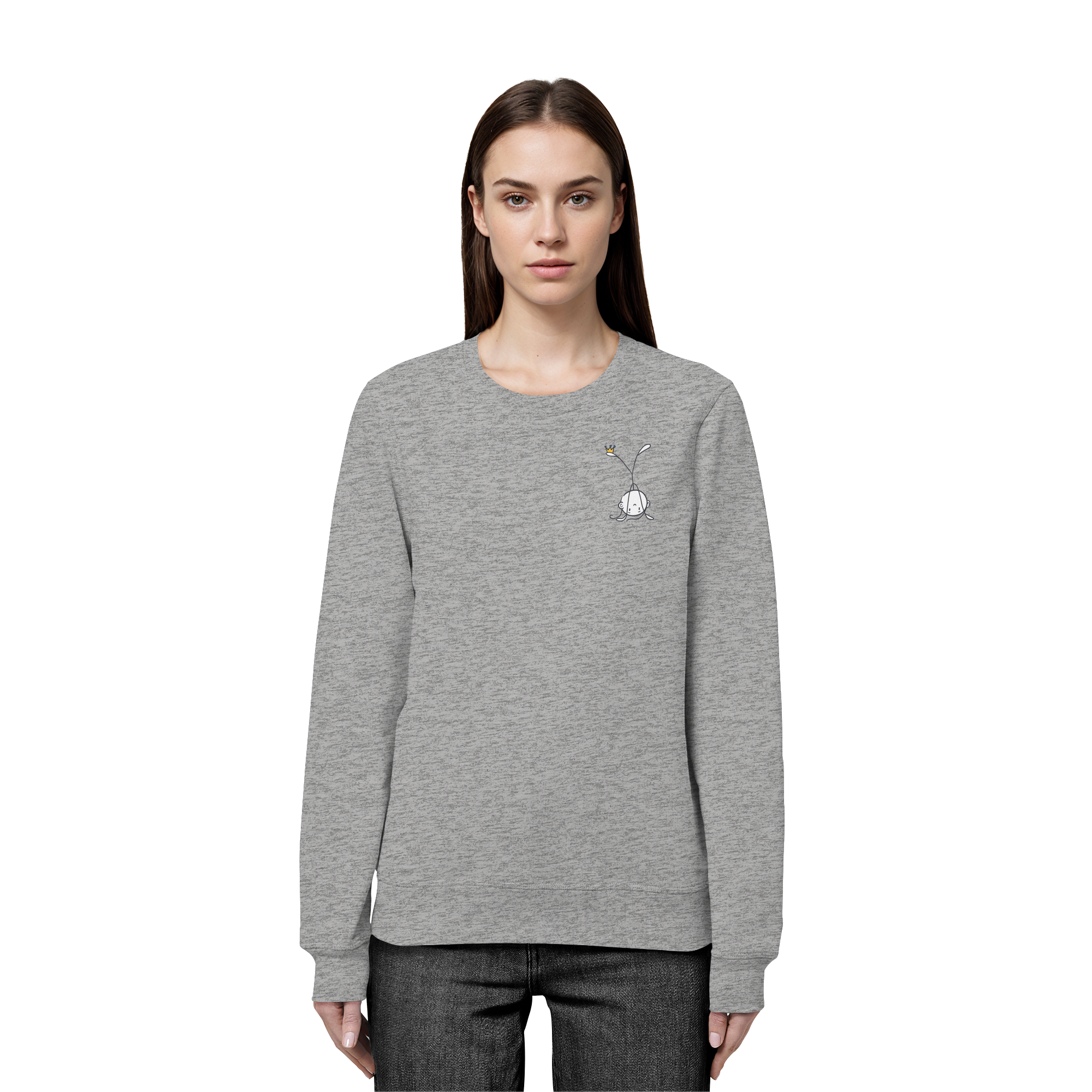 Seelenmännchen "Handstand Edition" Brustprint (hell) - Organic Basic Unisex Sweatshirt