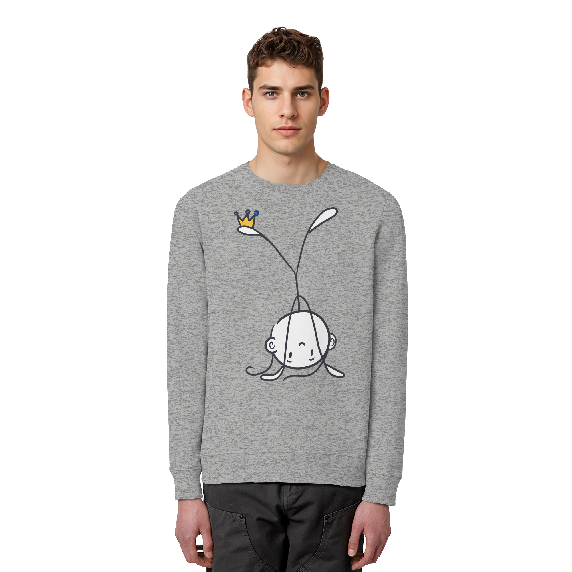 Seelenmännchen "Handstand Edition" Frontprint (hell) - Organic Basic Unisex Sweatshirt