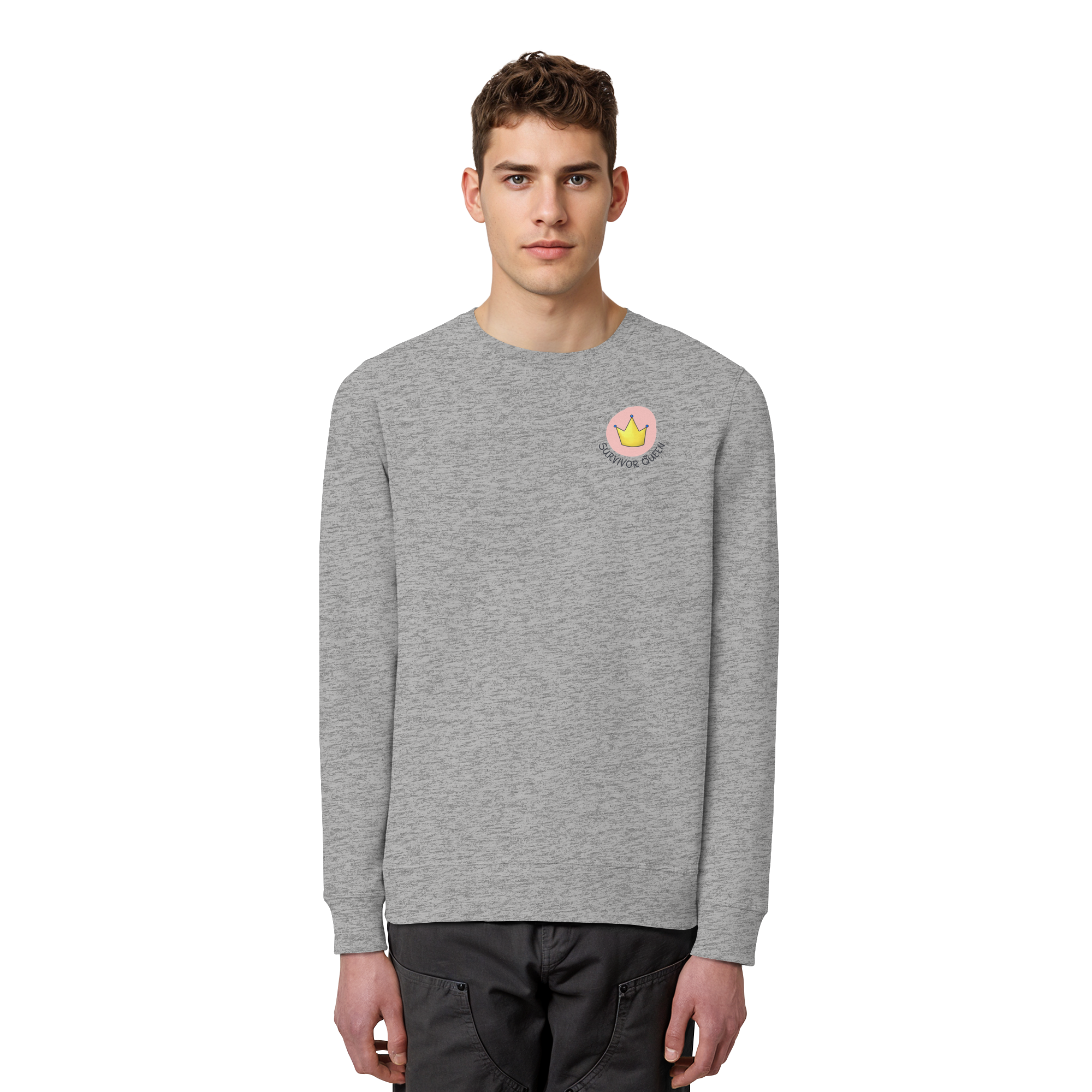 Survivor Queens Logo "Schriftzug Edition" Brustprint (hell) - Organic Basic Unisex Sweatshirt