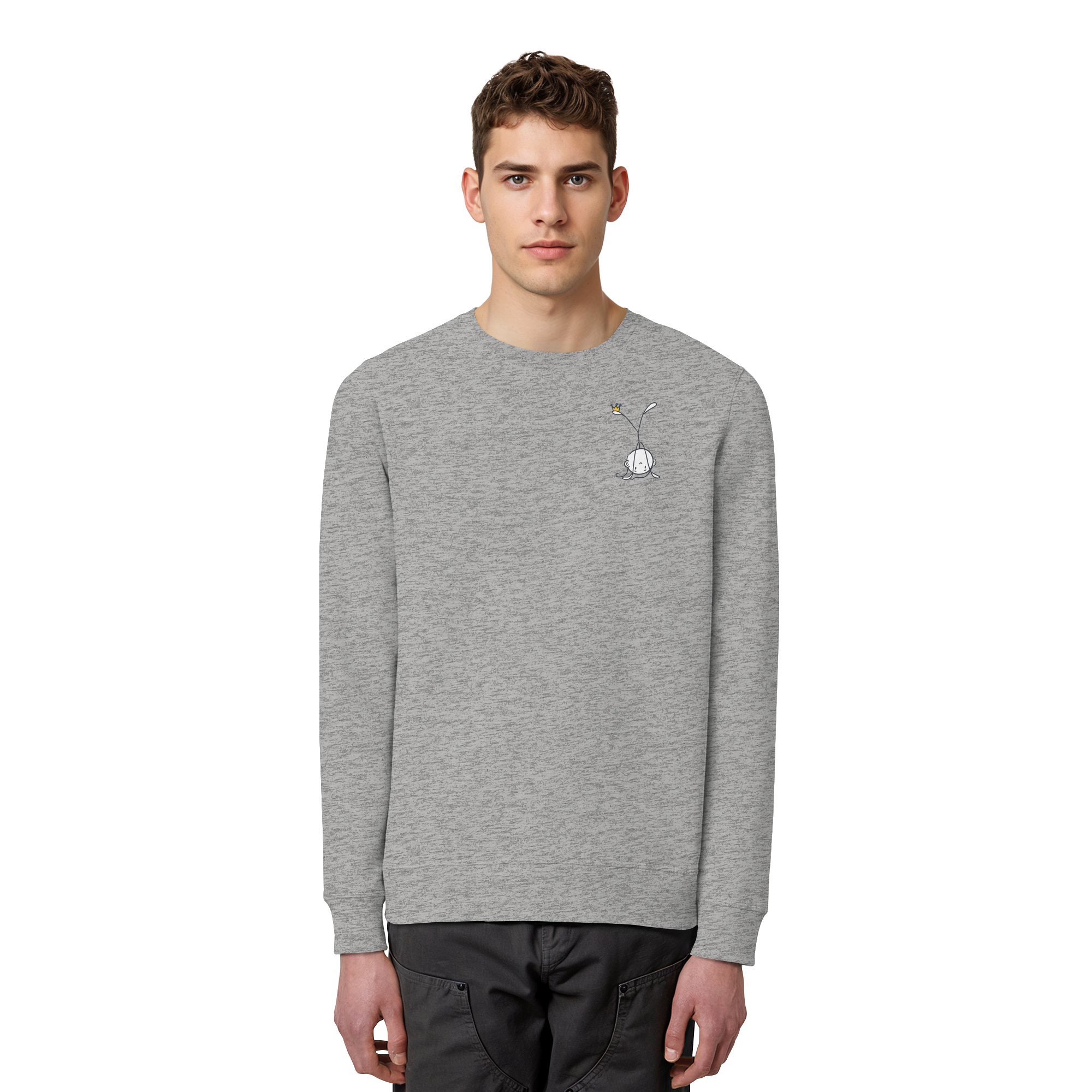 Seelenmännchen "Handstand Edition" Brustprint (hell) - Organic Basic Unisex Sweatshirt