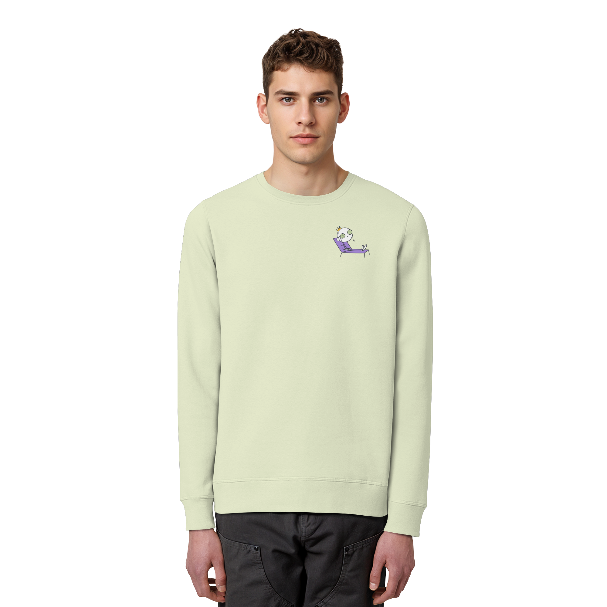 Seelenmännchen "Chill Out Edition" Brustprint - Organic Basic Unisex Sweatshirt