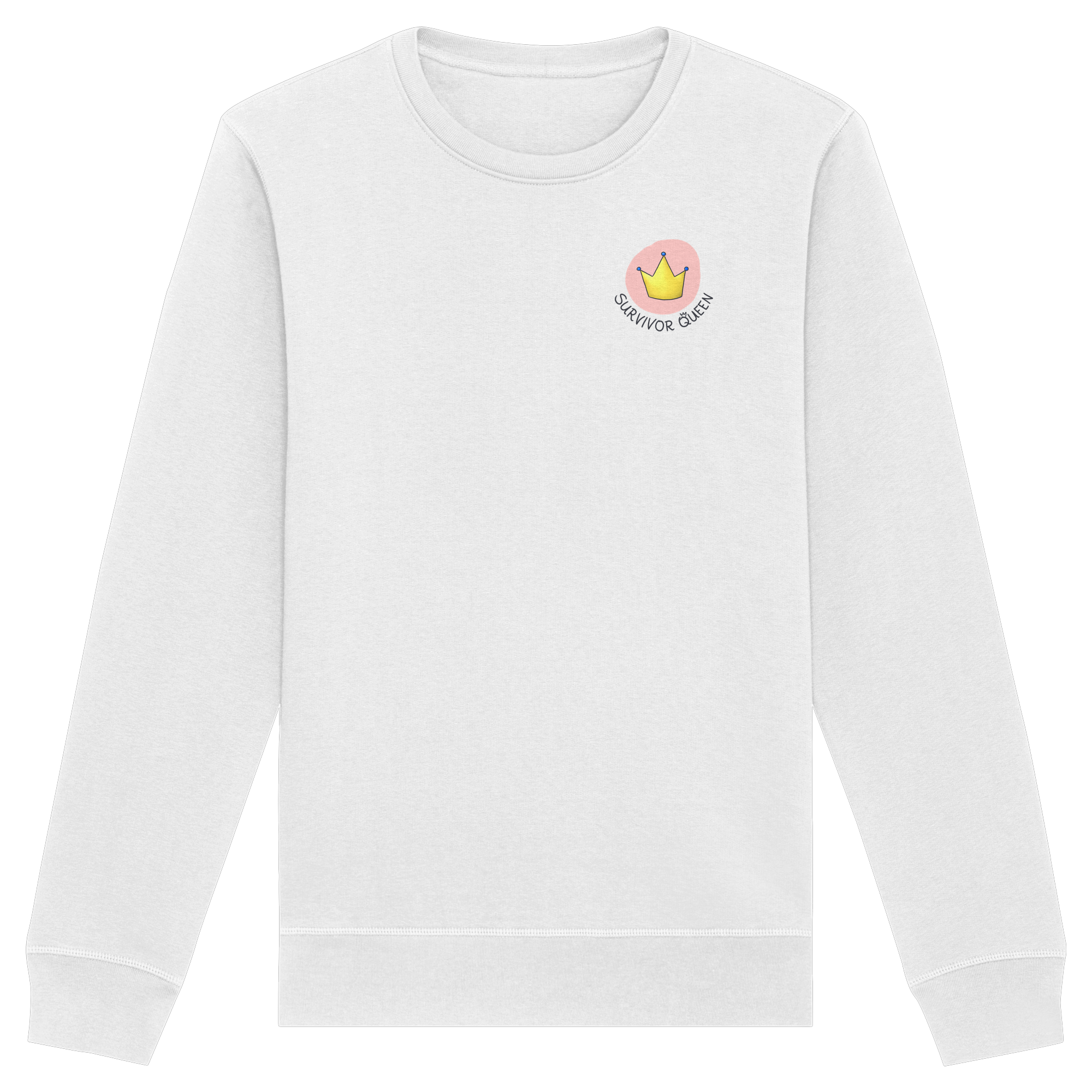 Survivor Queens Logo "Schriftzug Edition" Brustprint (hell) - Organic Basic Unisex Sweatshirt